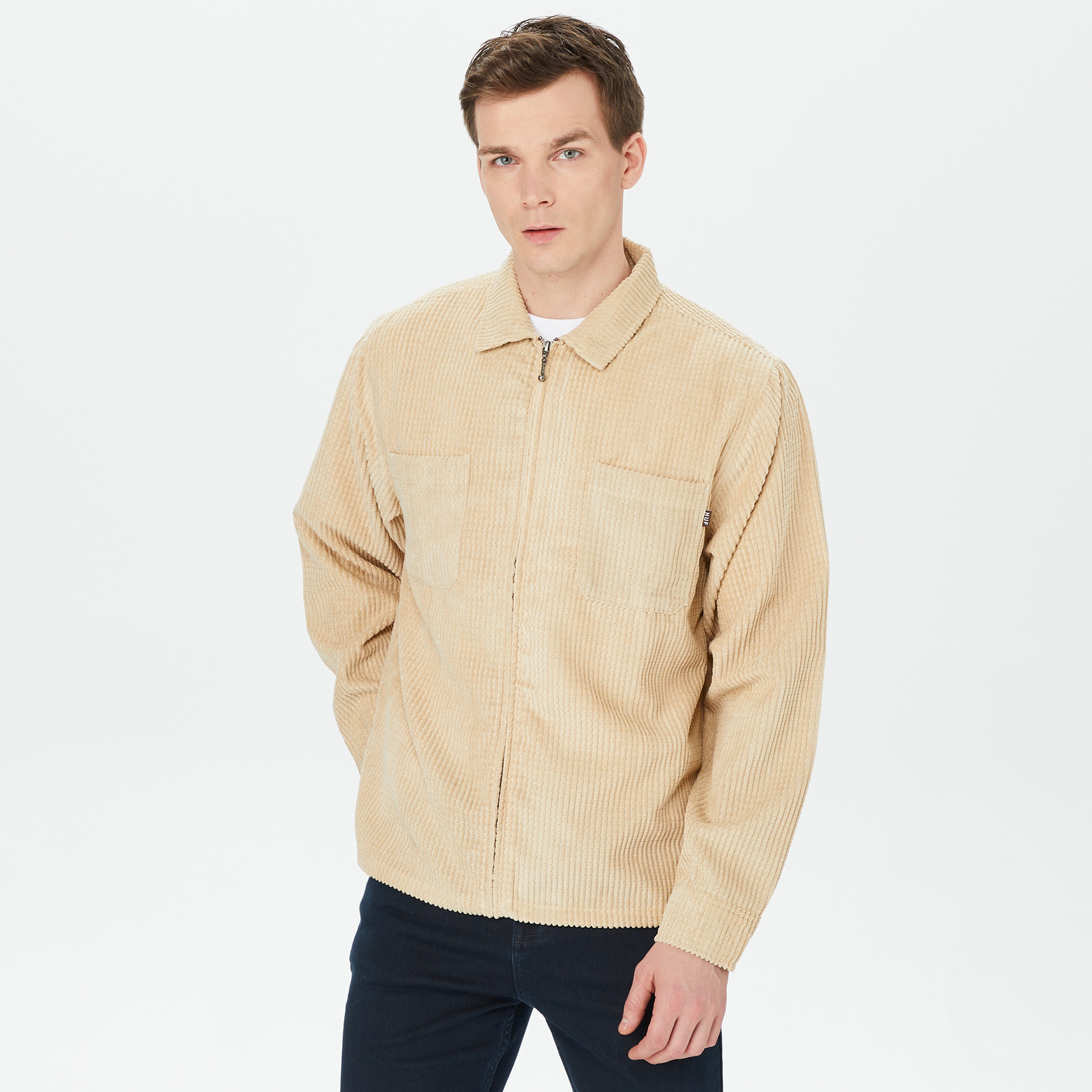 HUF Cornelius Zip Erkek Bej Gömlek