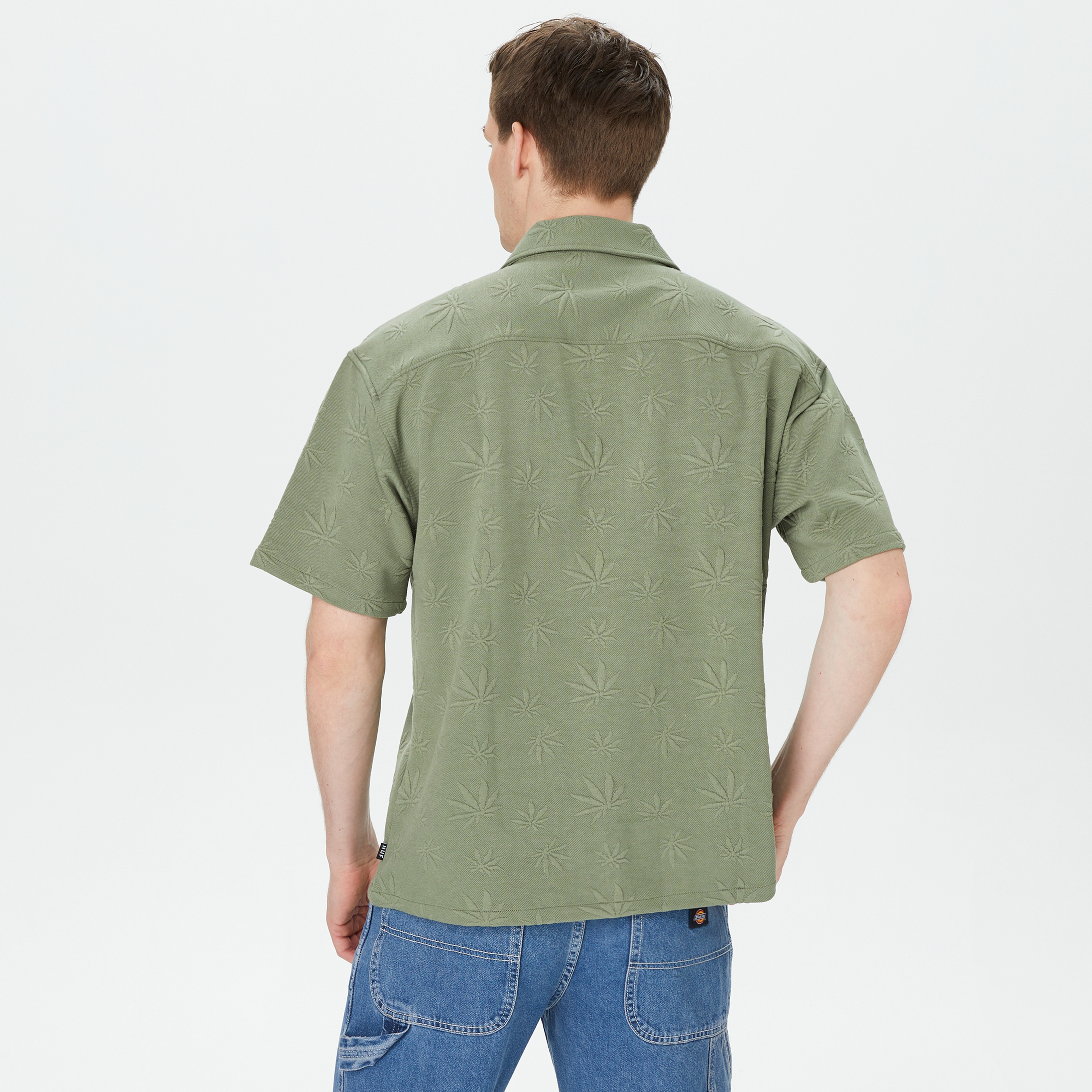 HUF Plantlife Jacquard Erkek Yeşil Gömlek