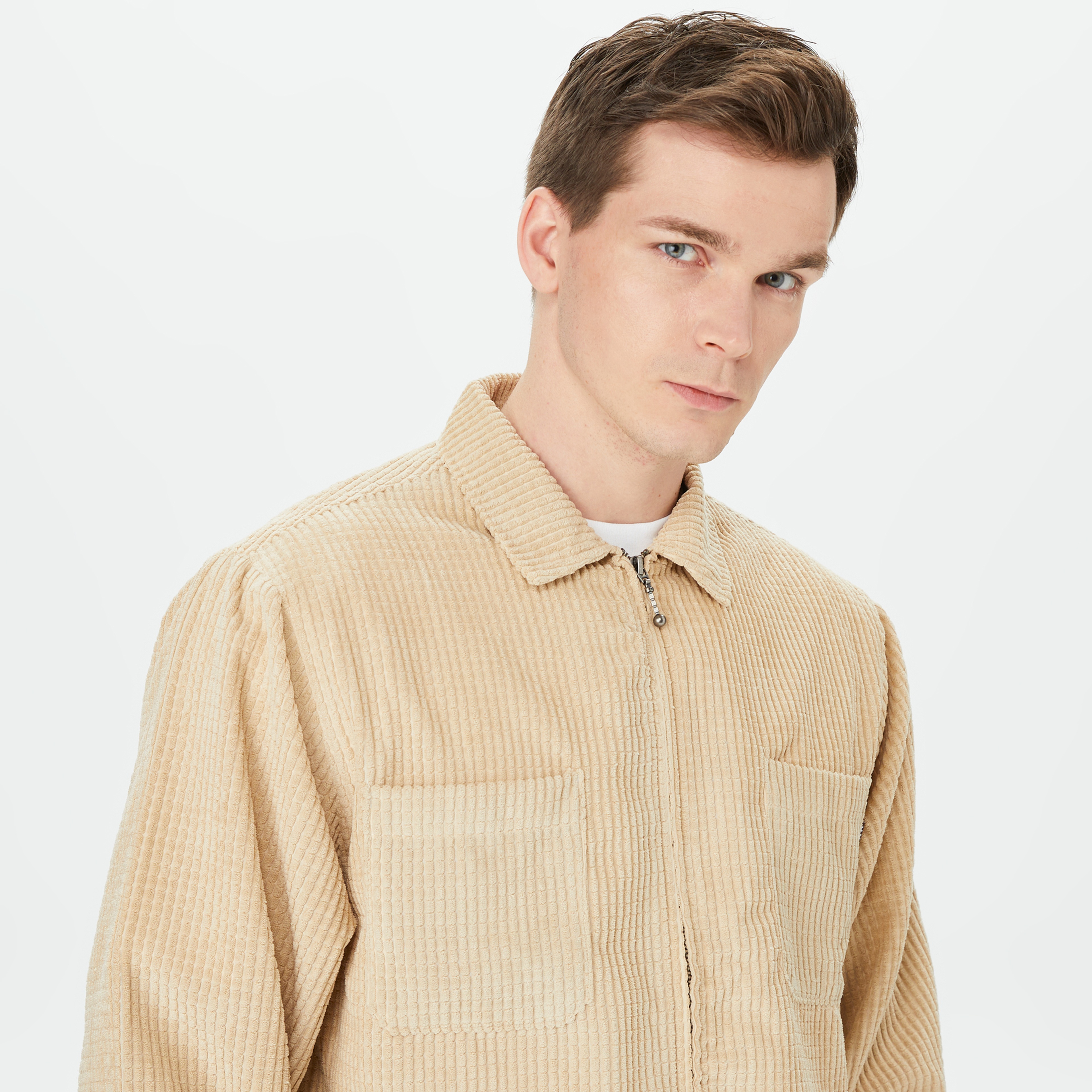 HUF Cornelius Zip Erkek Bej Gömlek