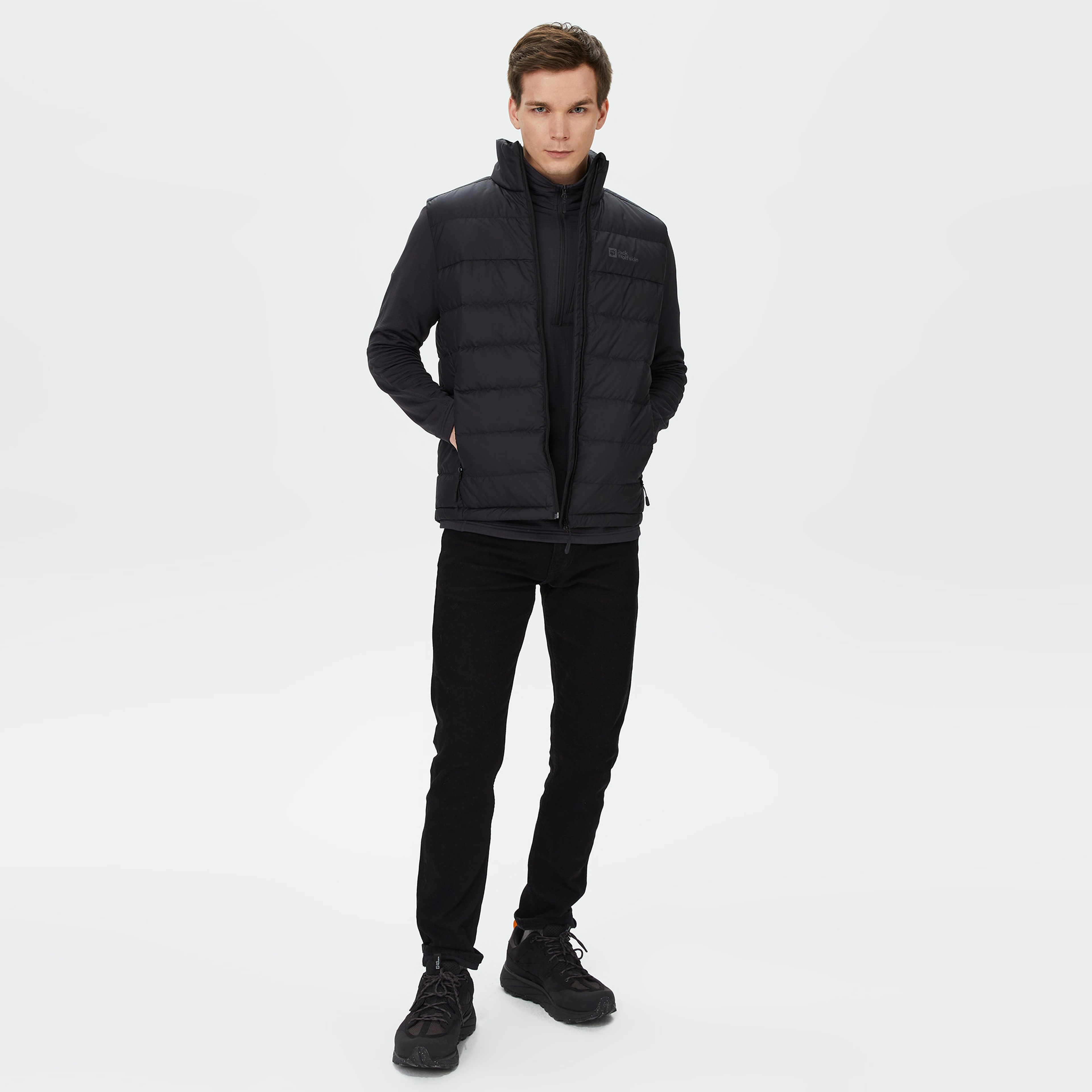 Jack Wolfskin Ather Down Vest Erkek Siyah Yelek