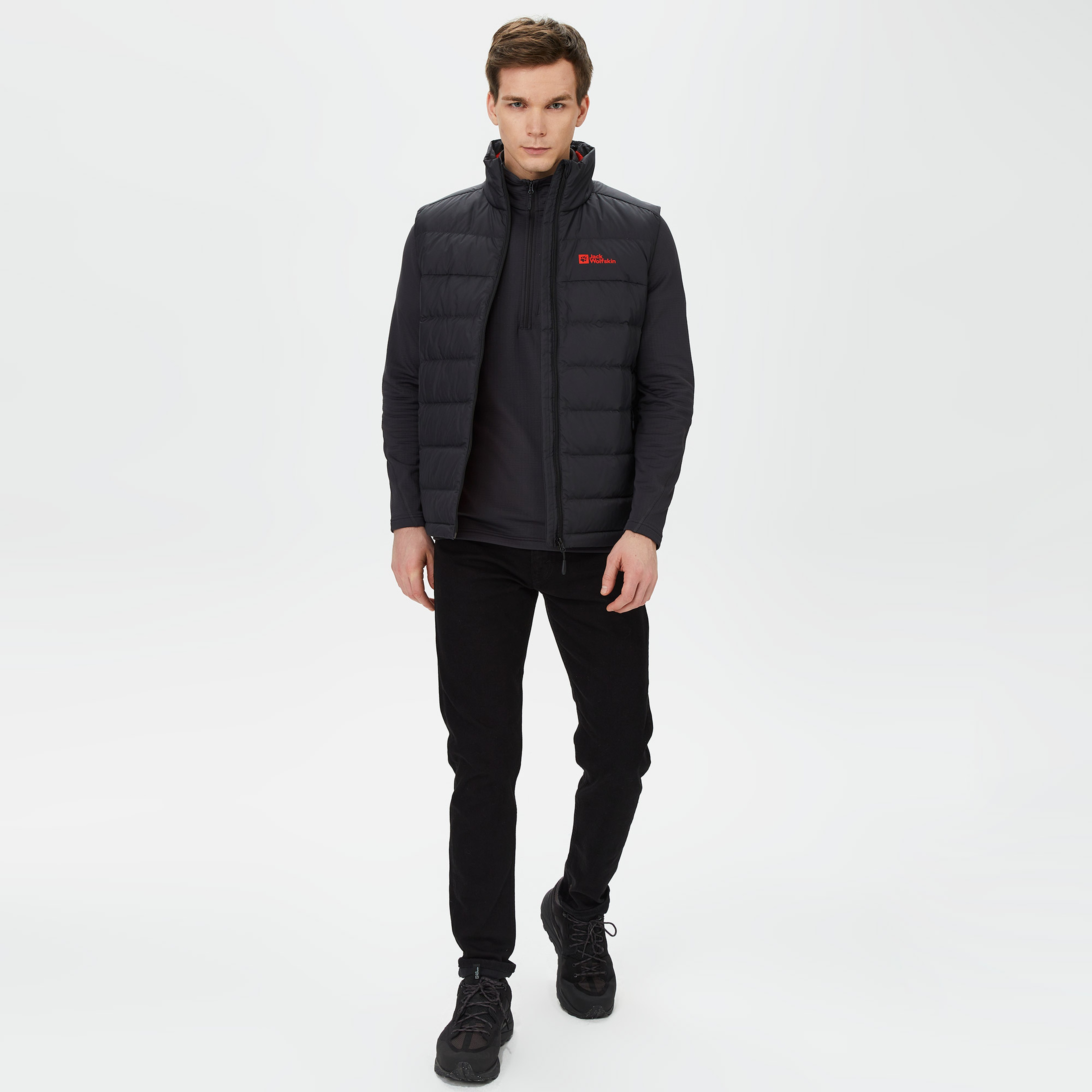 Jack Wolfskin Ather Down Vest Erkek Siyah Yelek