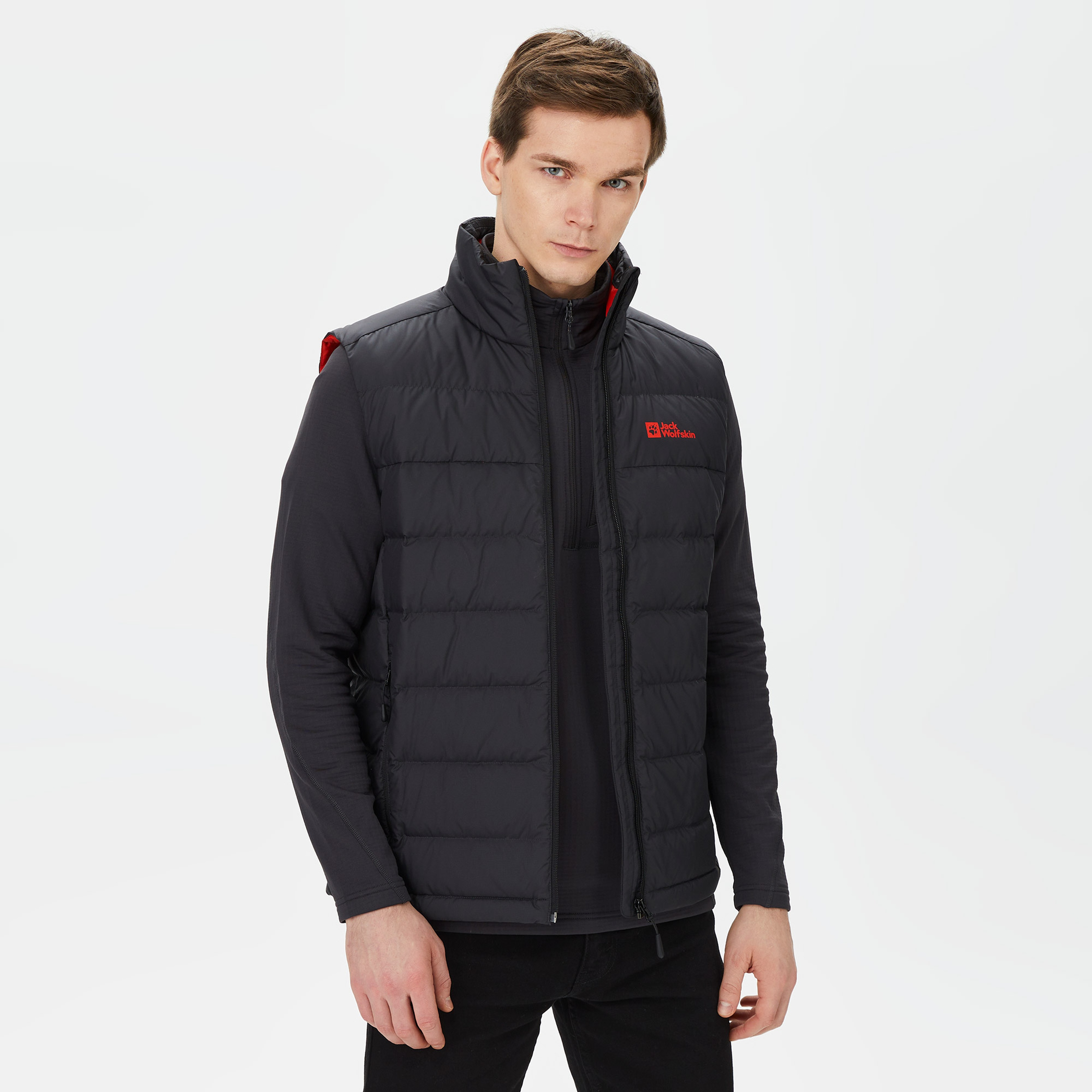 Jack Wolfskin Ather Down Vest Erkek Siyah Yelek