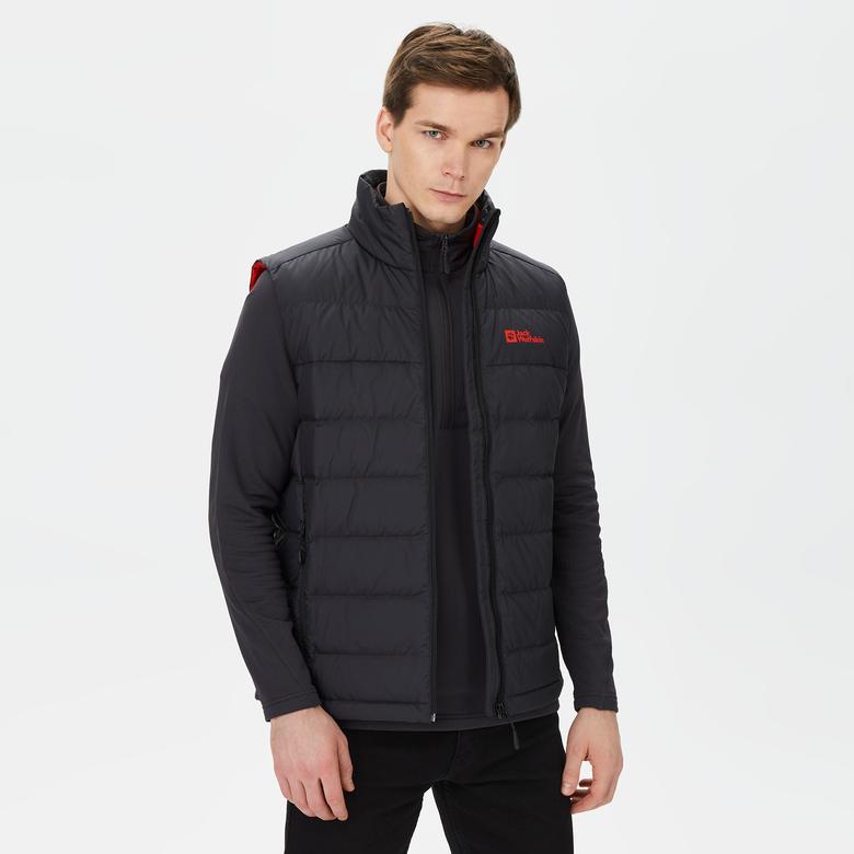 Jack Wolfskin Ather Down Vest Erkek Siyah Yelek