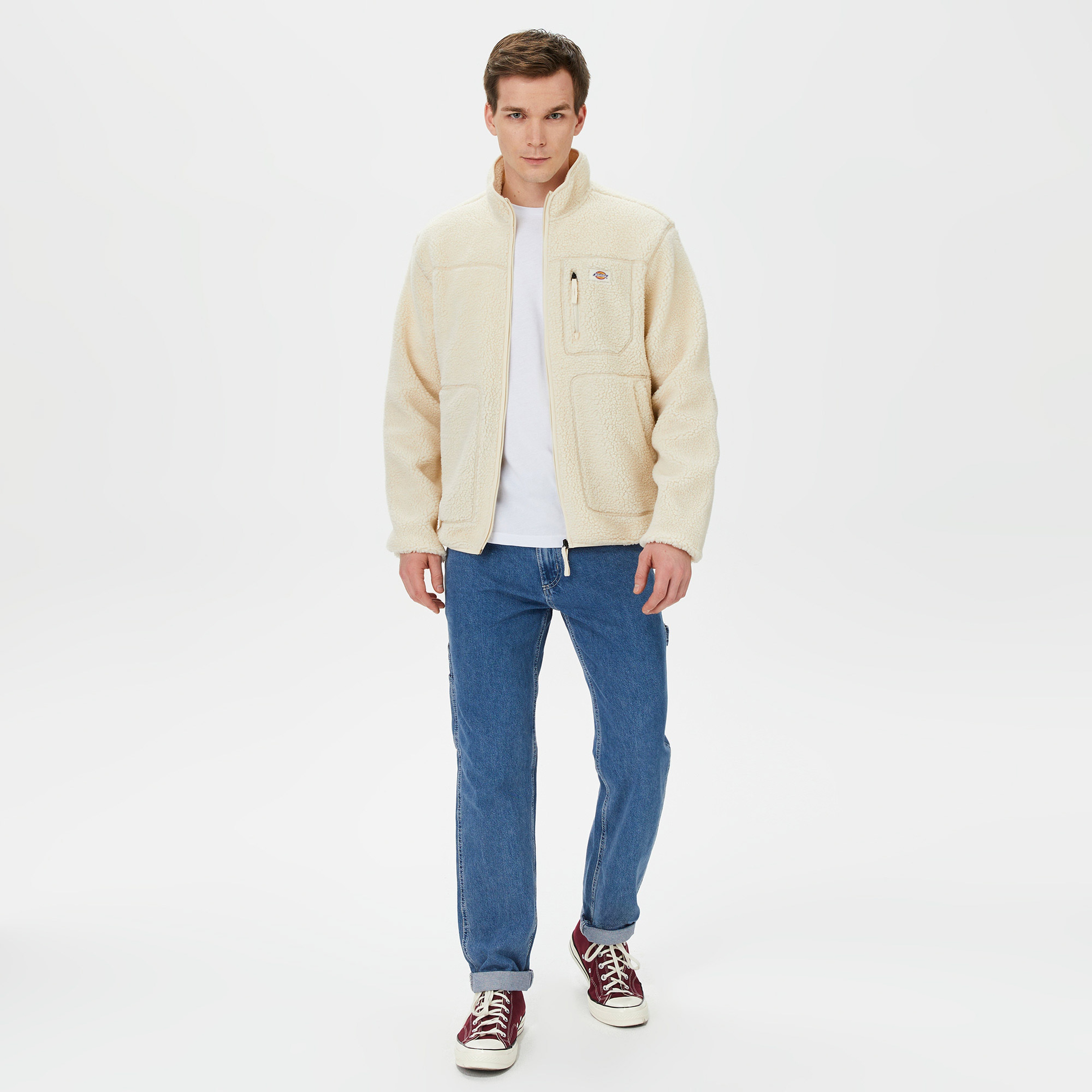 Dickies Mount Hope Fleece Erkek Beyaz Sweatshirt