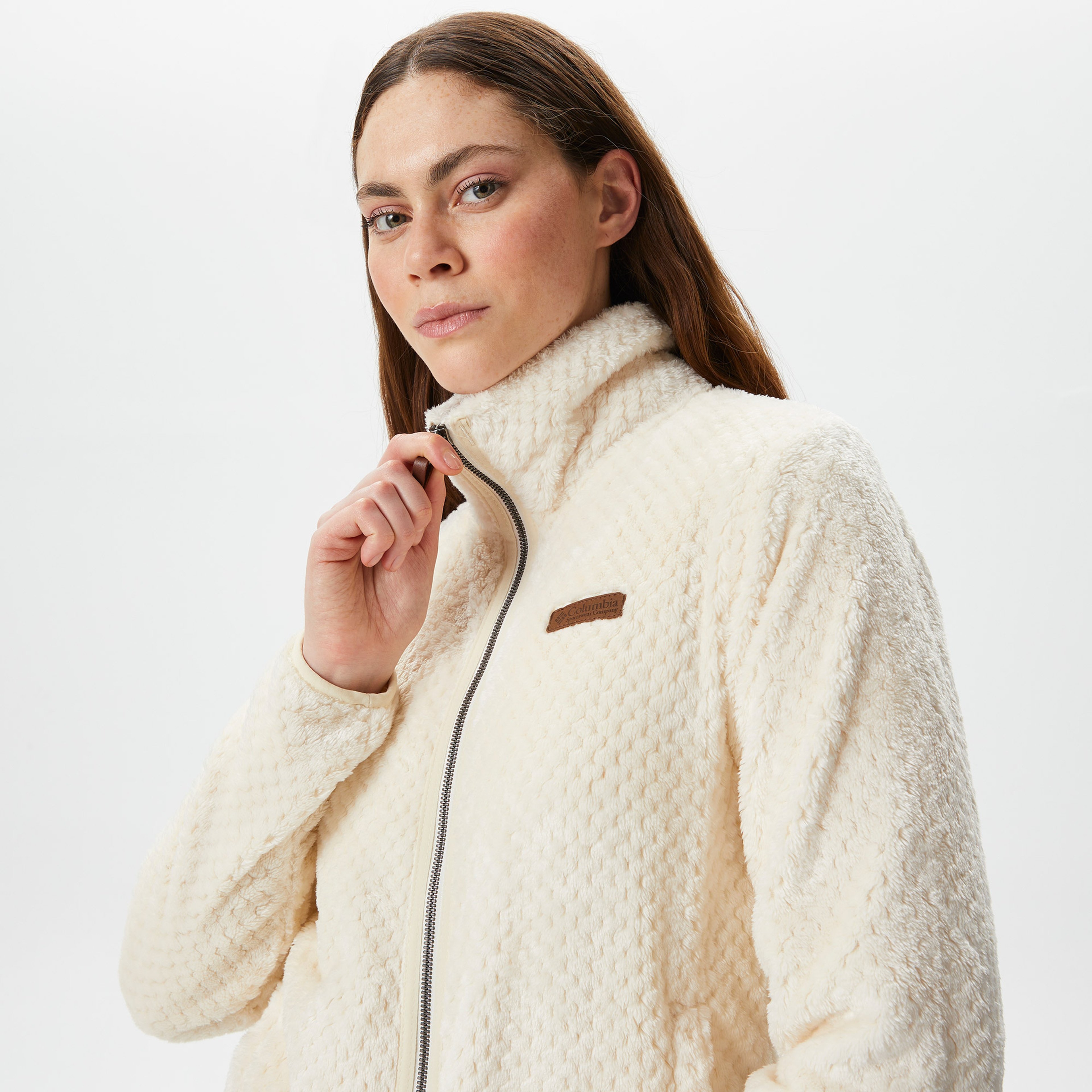 Columbia Fire Side II Sherpa Kadın Beyaz Fermuarlı Polar Ceket
