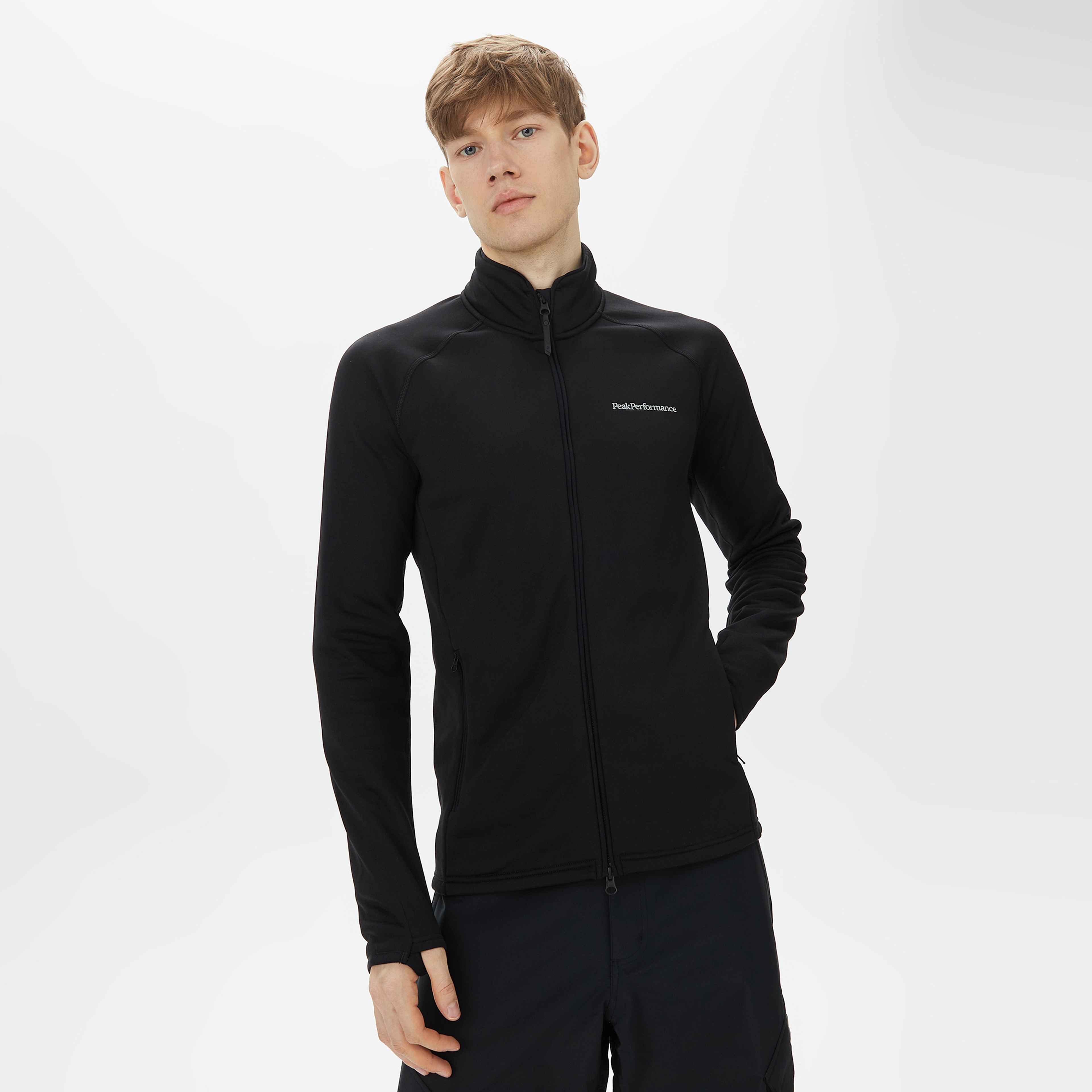 Peak Performance Chill Light Zip Erkek Siyah Outdoor Polar