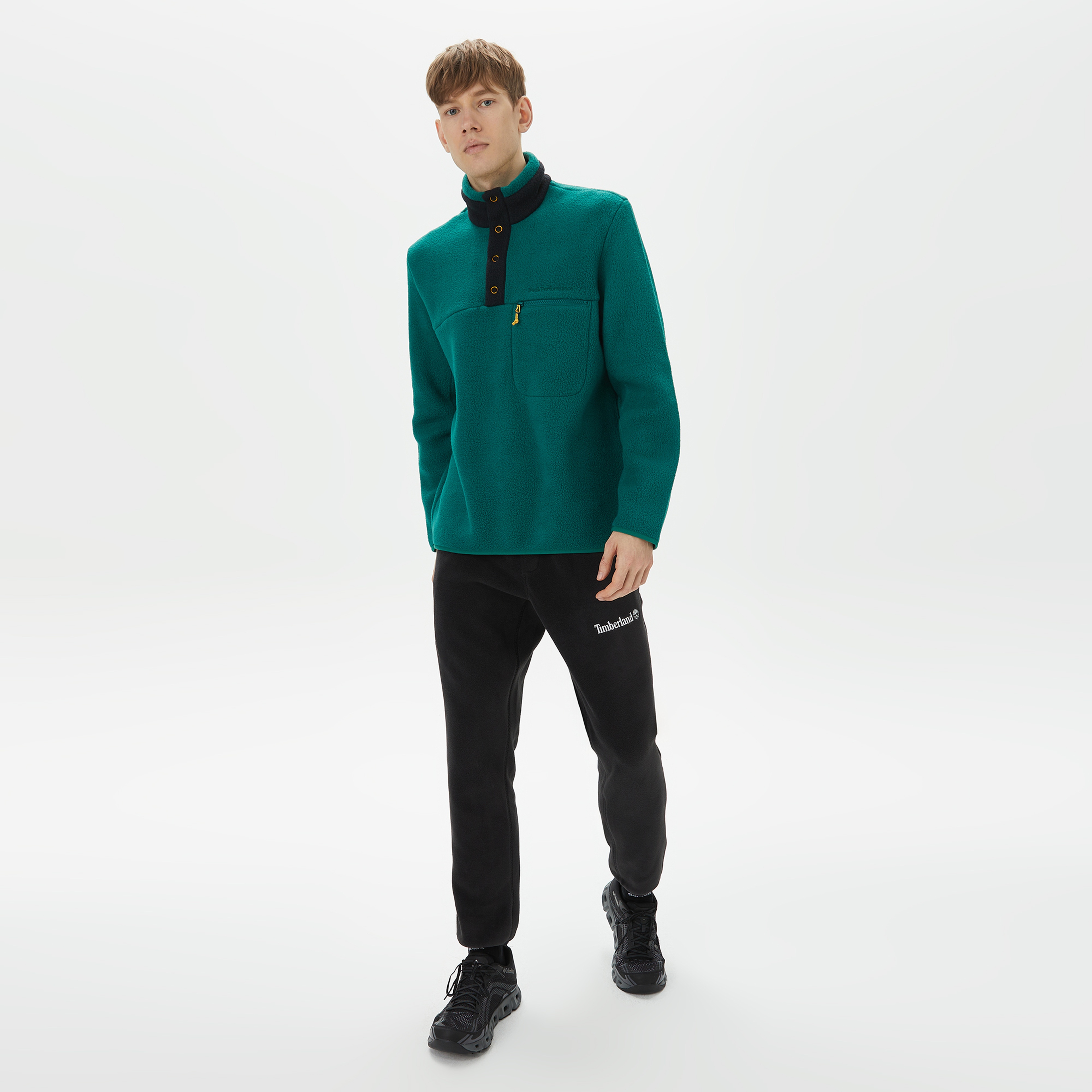 Peak Performance Fleece Snap Erkek Yeşil Outdoor Polar