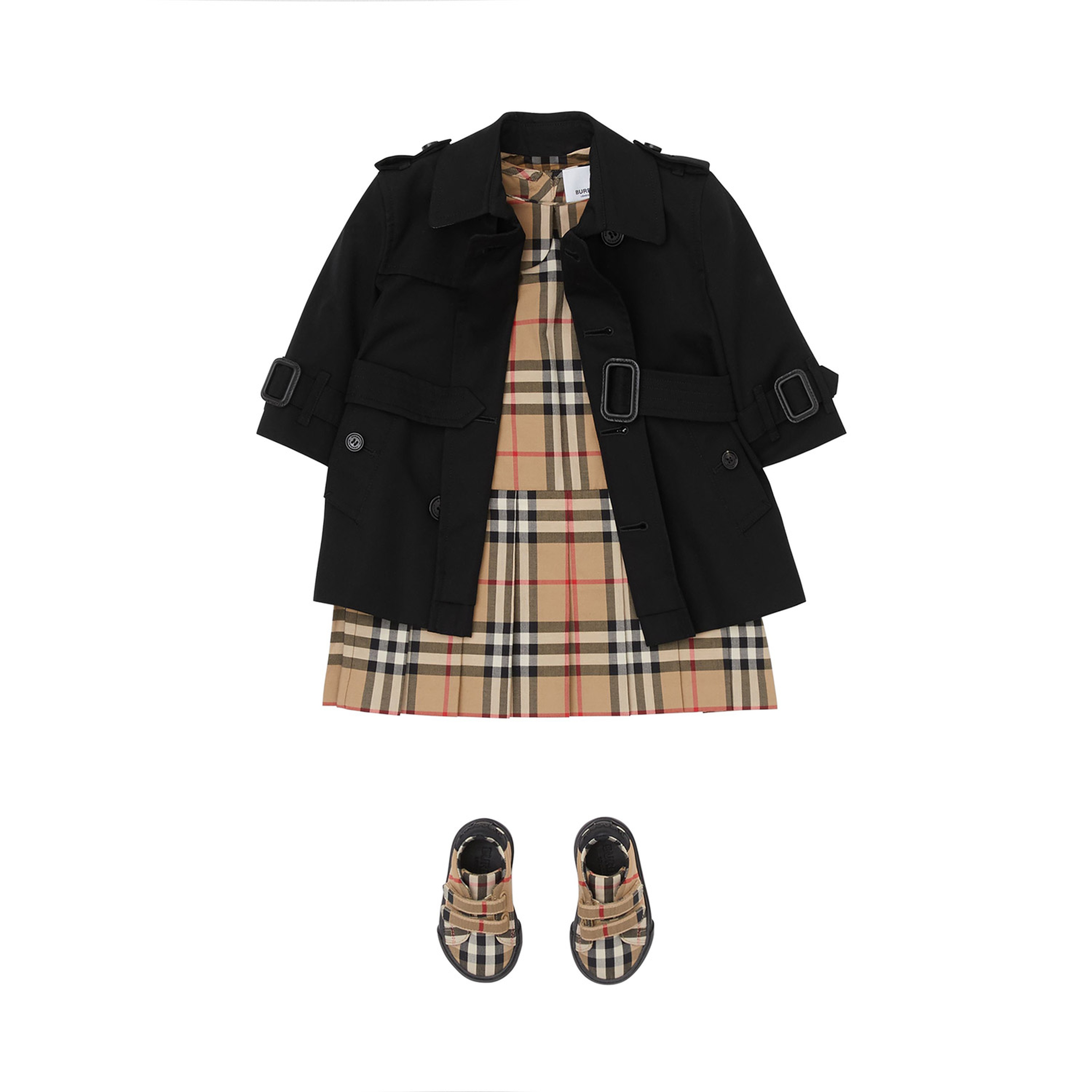 Burberry Çocuk Siyah Pardesu