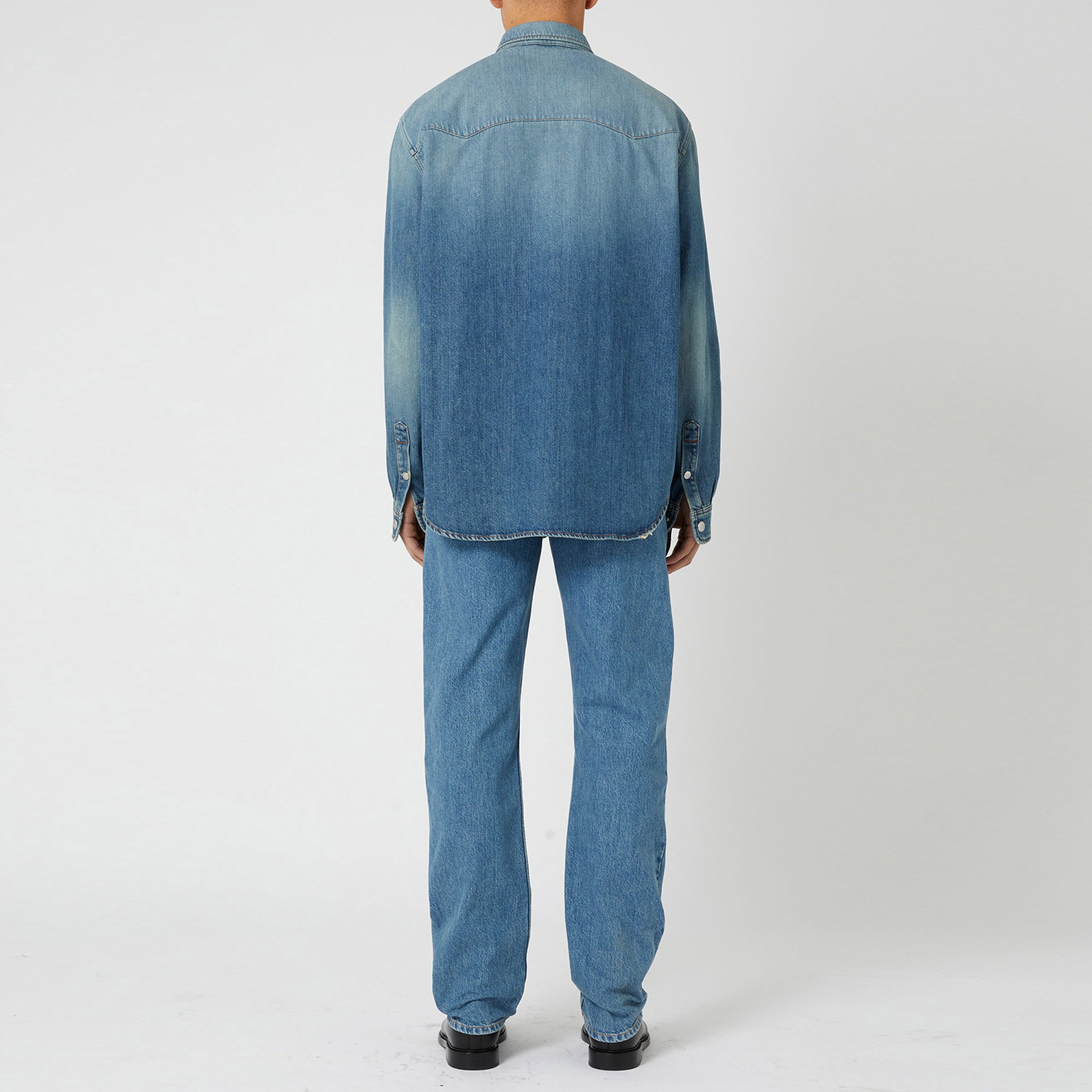 Burberry Erkek Mavi Denim Gömlek