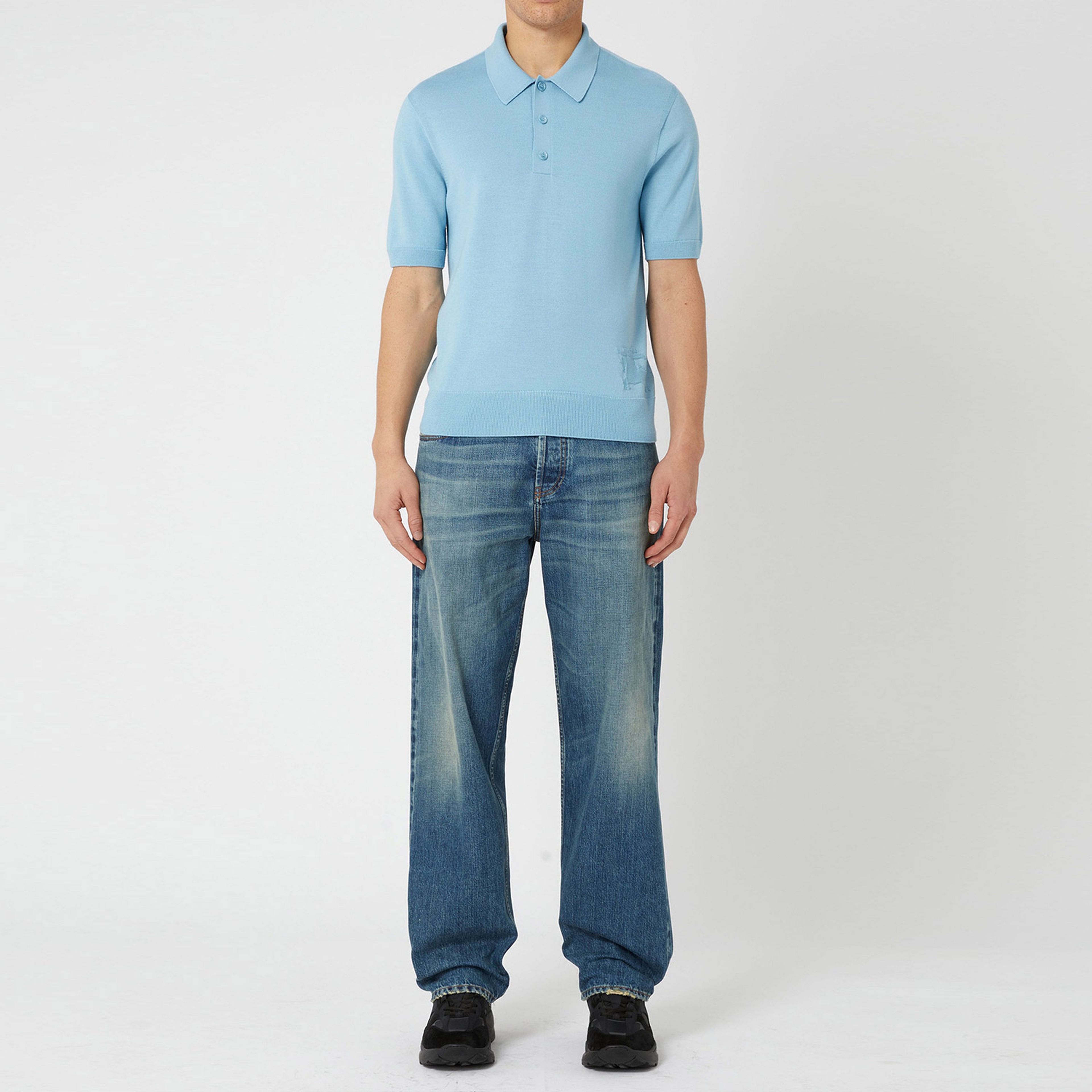 Burberry Erkek Mavi Triko