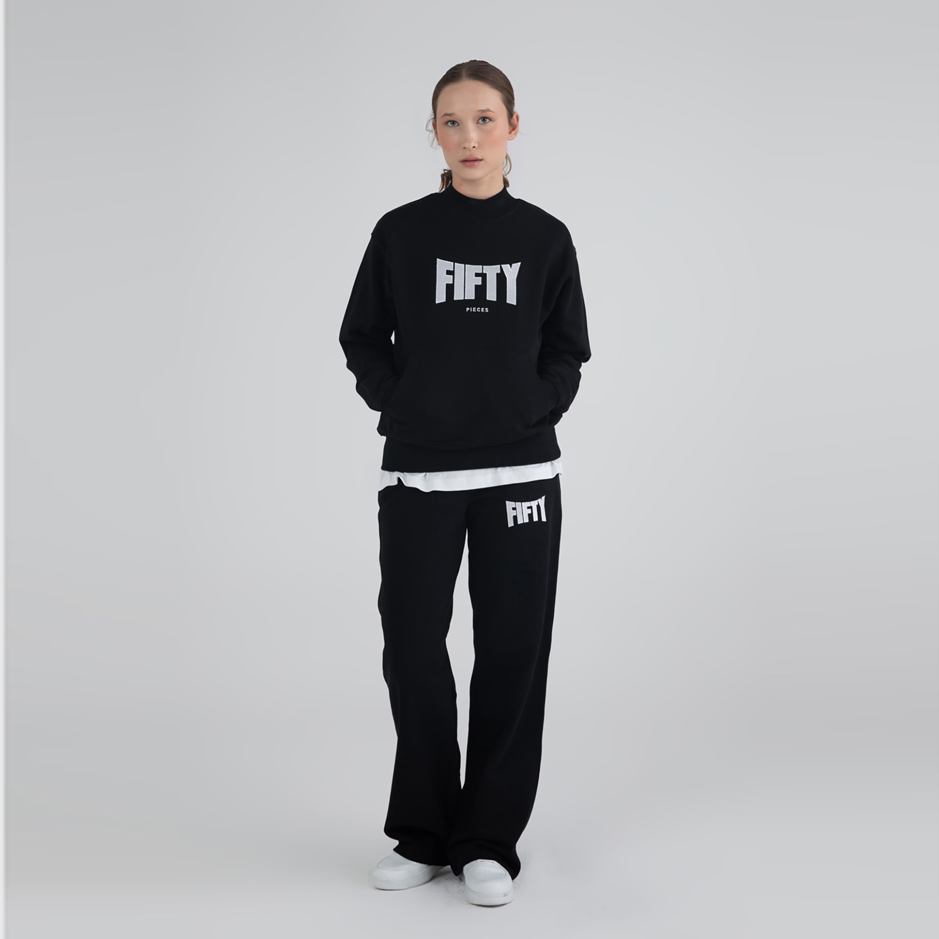 Fifty Pieces Classic Kadın Siyah Sweatshirt