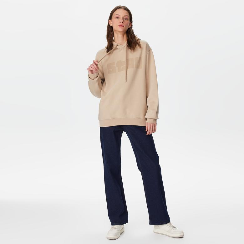 The Stay Line Etheral Unisex Bej Hoodie