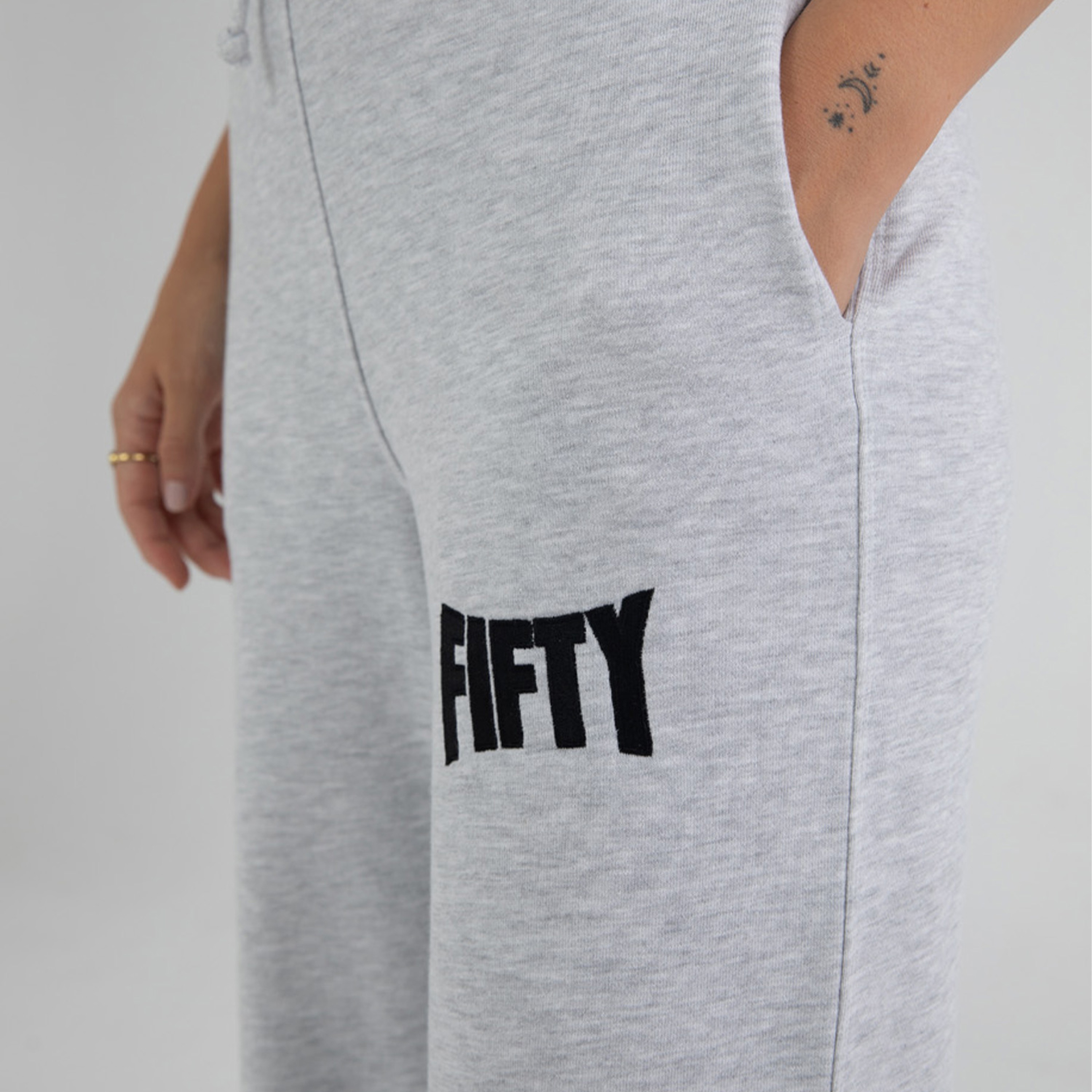 Fifty Pieces Wide Leg Kadın Gri Eşofman Altı