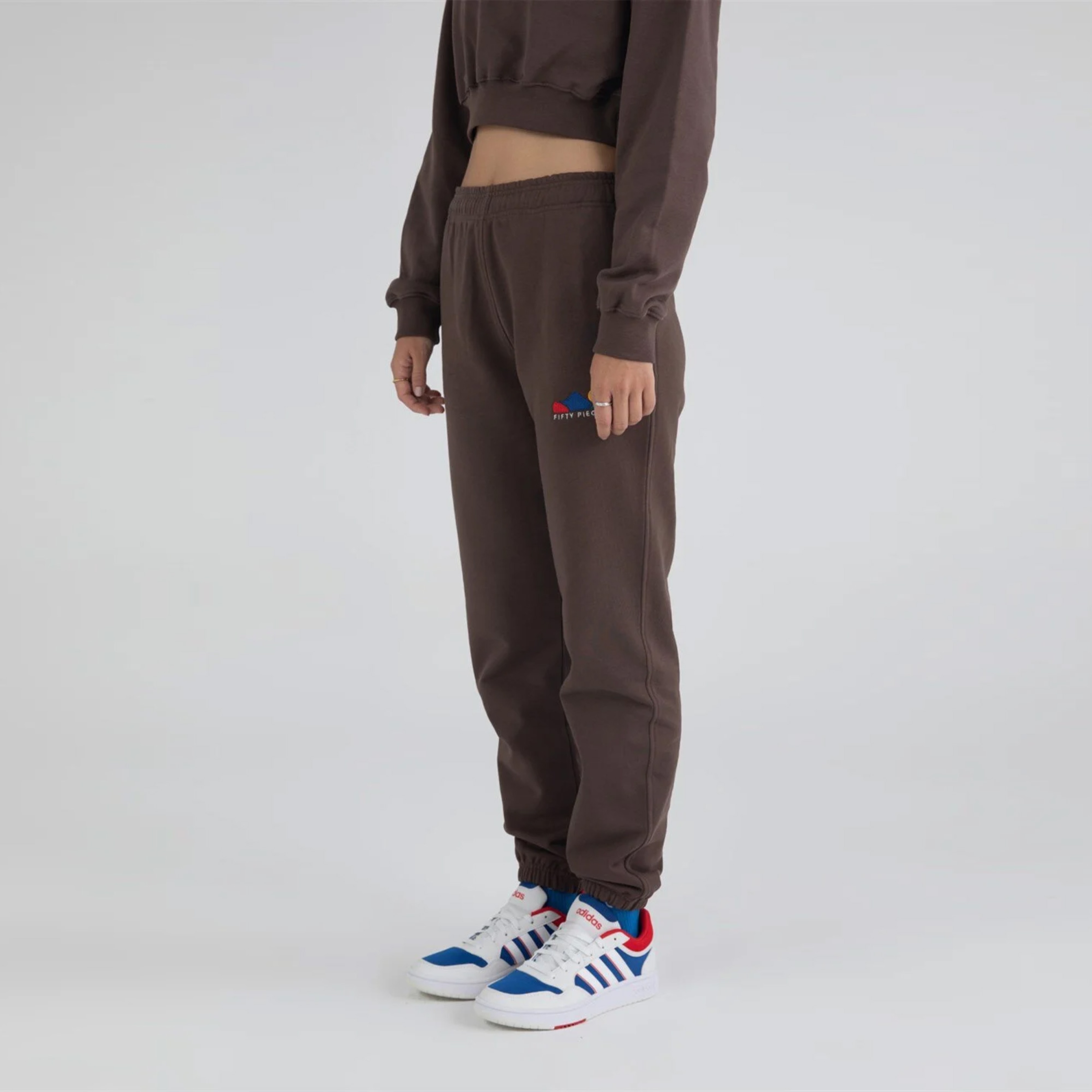 Fifty Pieces Classic Kadın Kahverengi Crop Sweatshirt