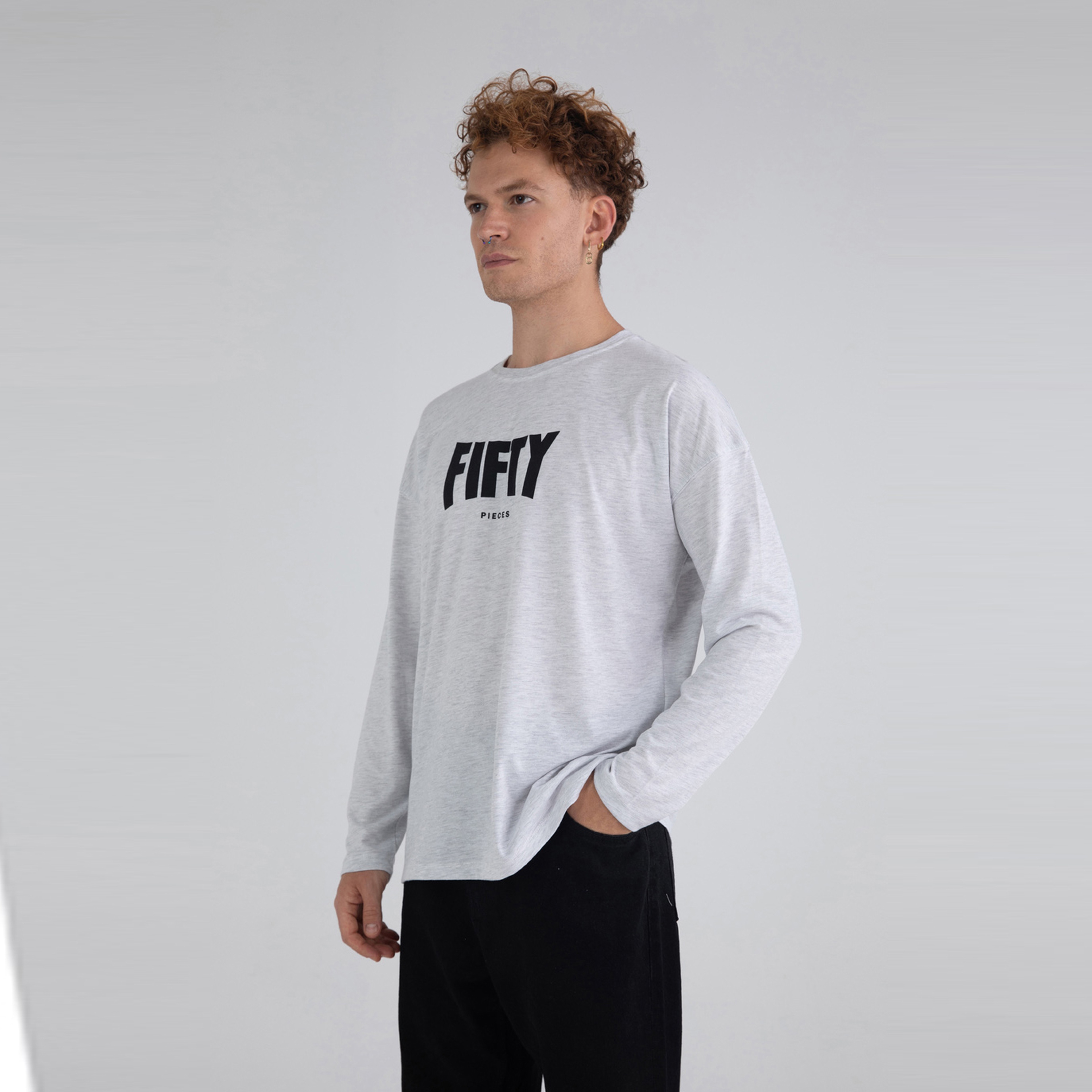 Fifty Pieces Basic Erkek Gri T-Shirt