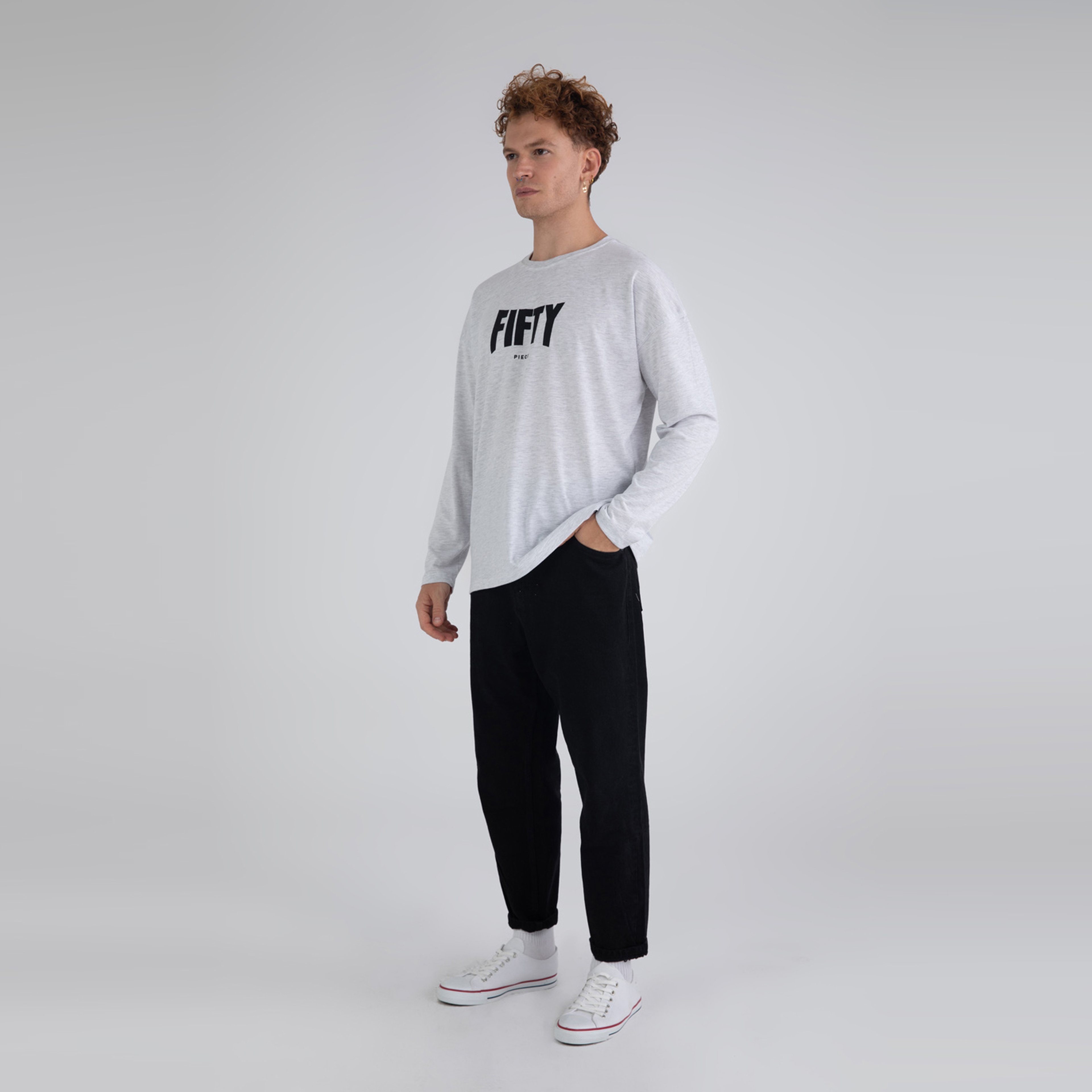 Fifty Pieces Basic Erkek Gri T-Shirt