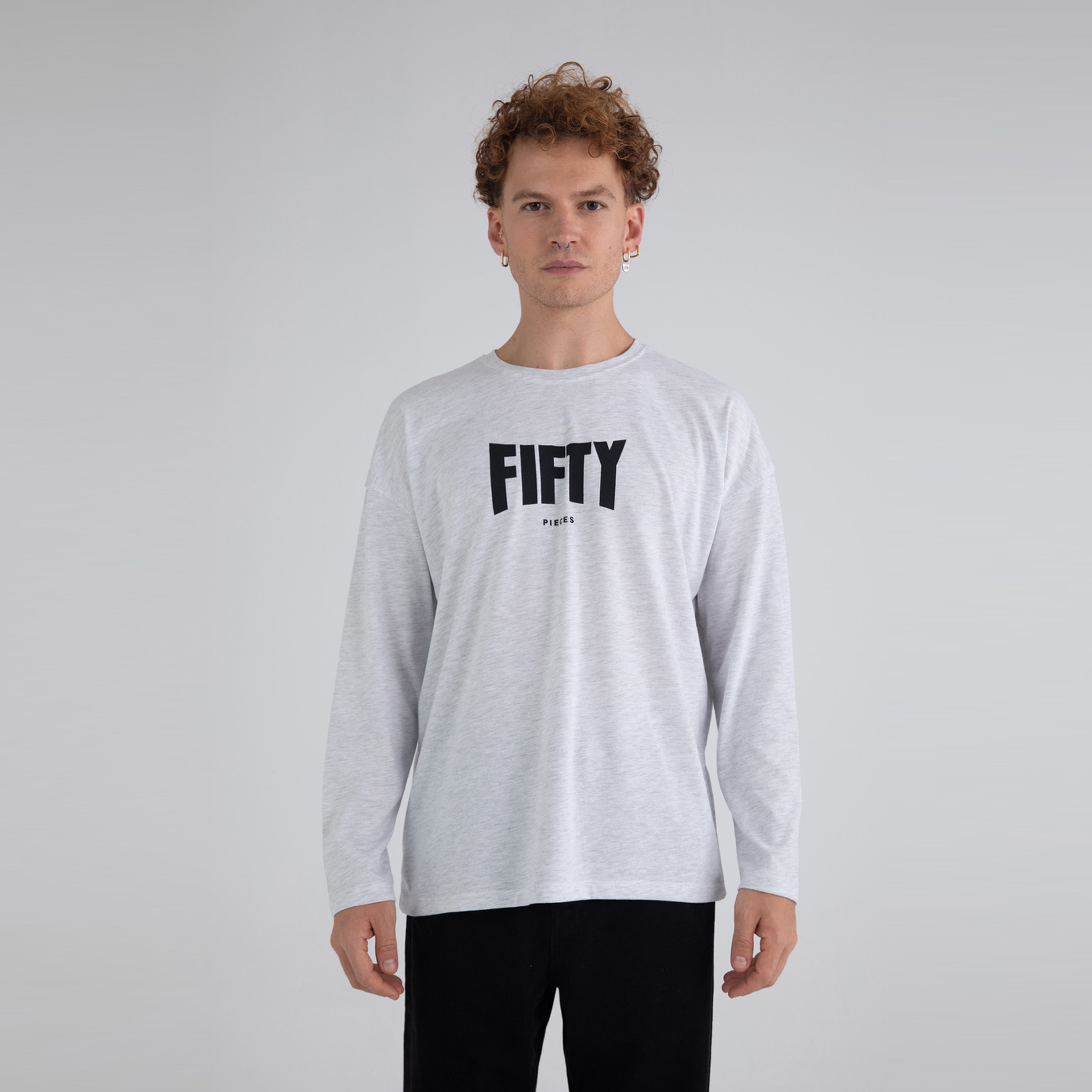 Fifty Pieces Basic Erkek Gri T-Shirt