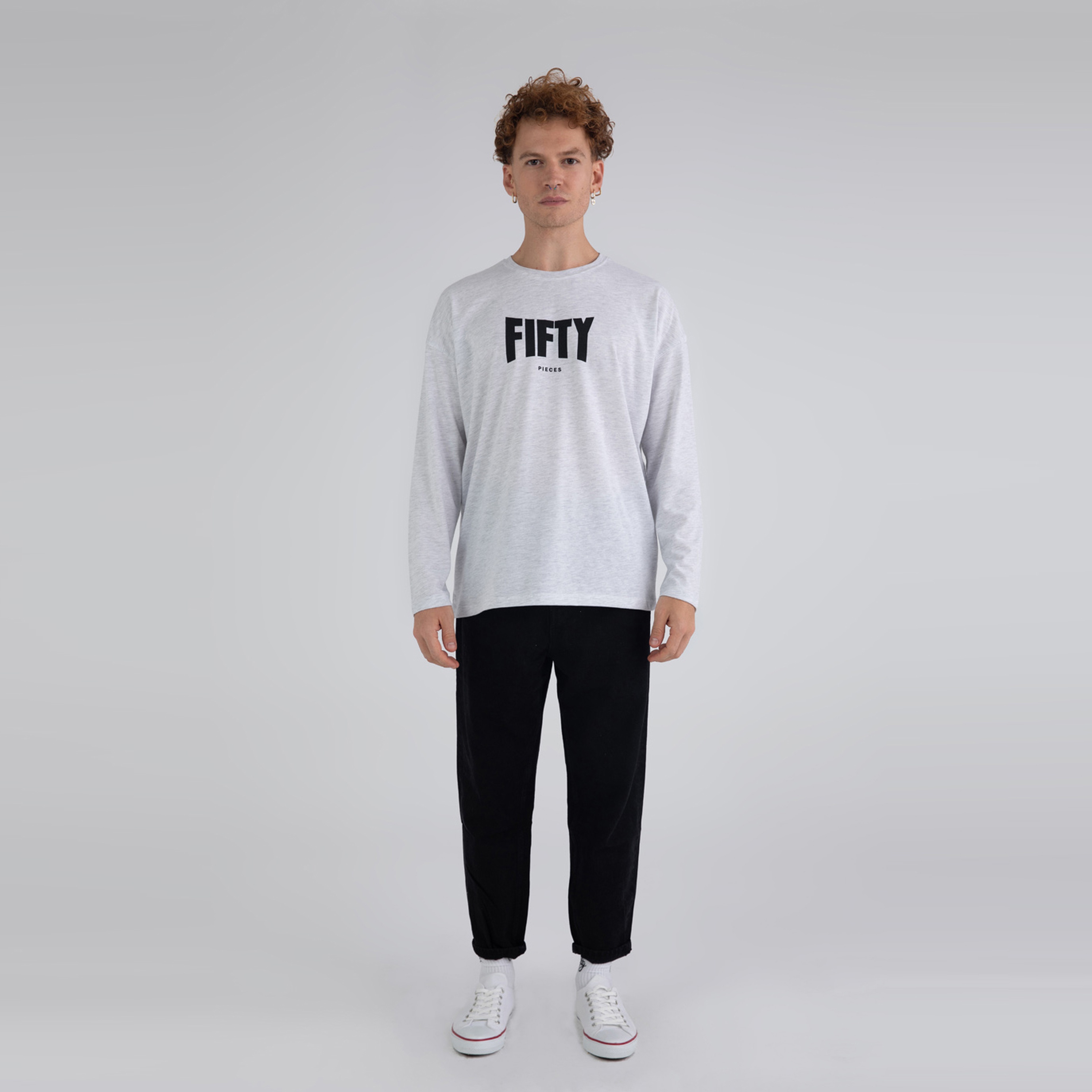 Fifty Pieces Basic Erkek Gri T-Shirt