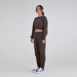 Fifty Pieces Classic Kadın Kahverengi Crop Sweatshirt