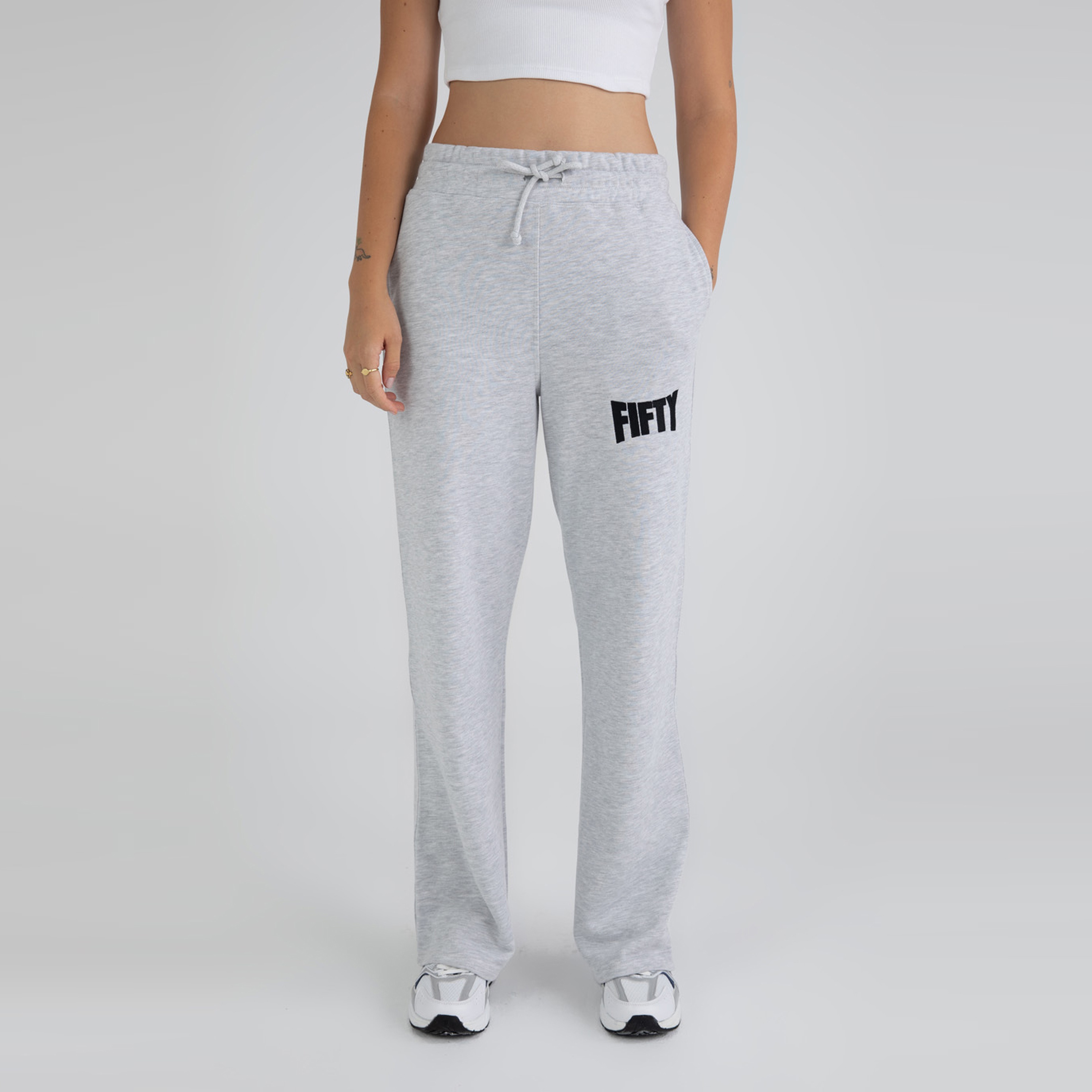 Fifty Pieces Wide Leg Kadın Gri Eşofman Altı