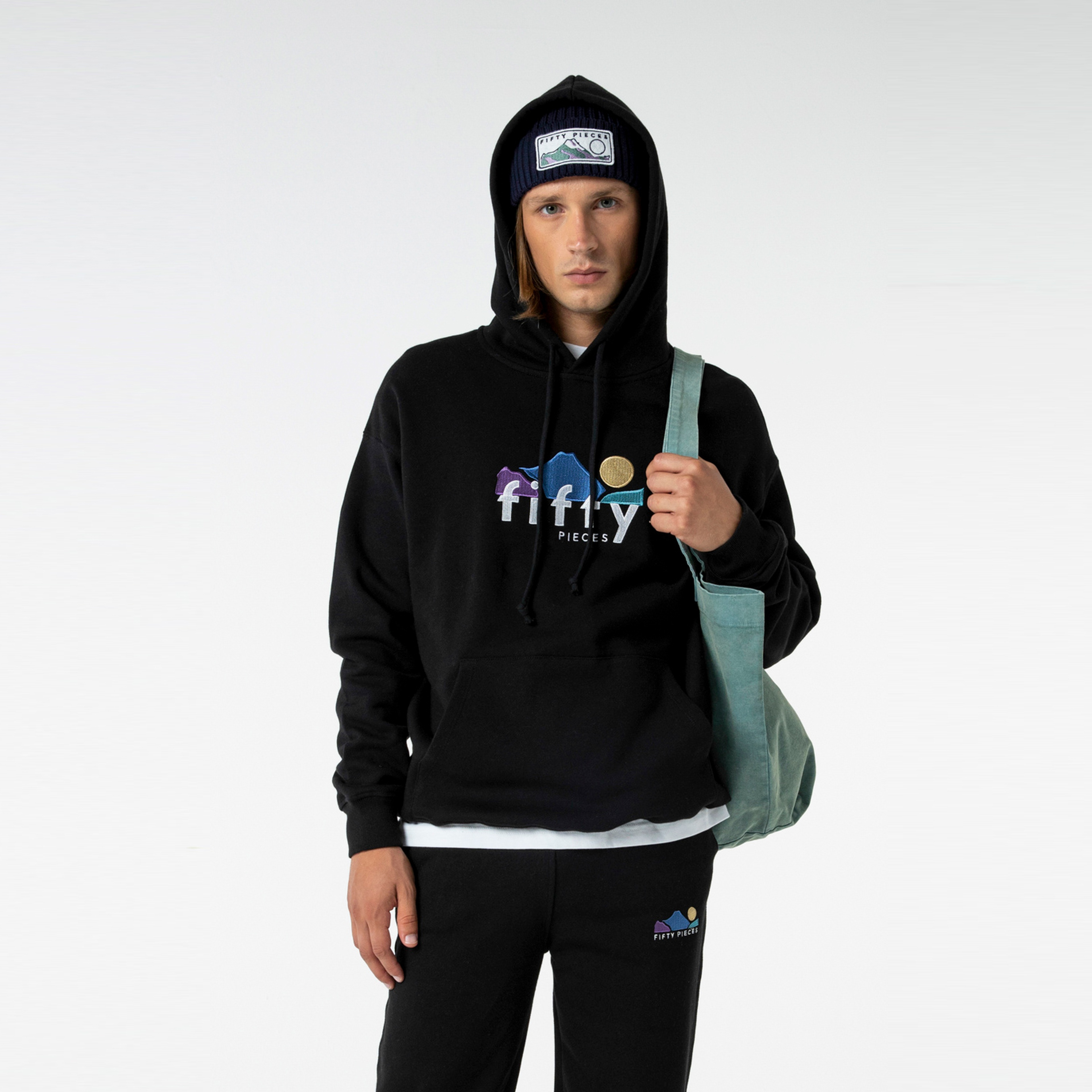 Fifty Pieces Oversize Erkek Siyah Hoodie