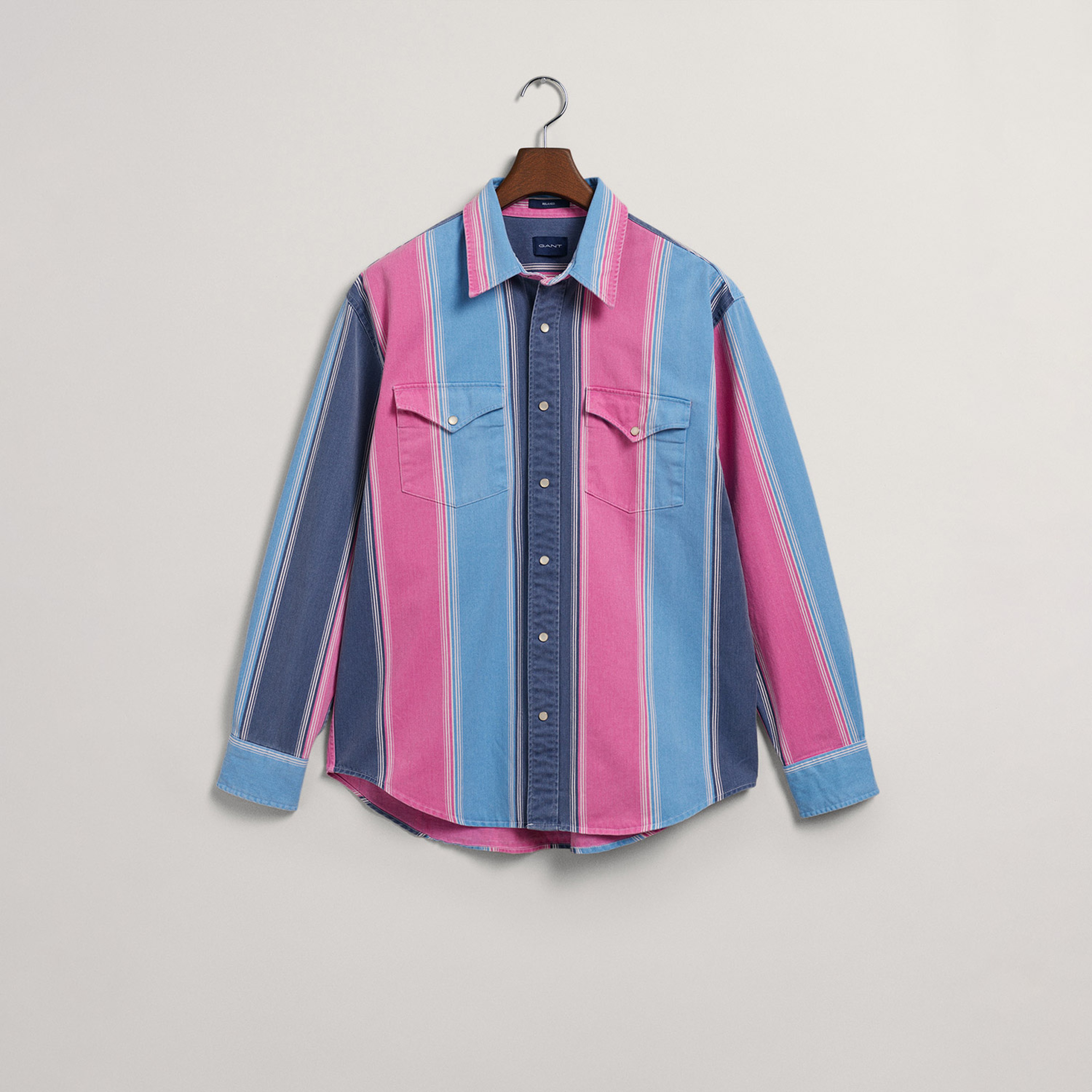 GANT Erkek Pembe Relaxed Fit Klasik Yaka Çizgili Gömlek