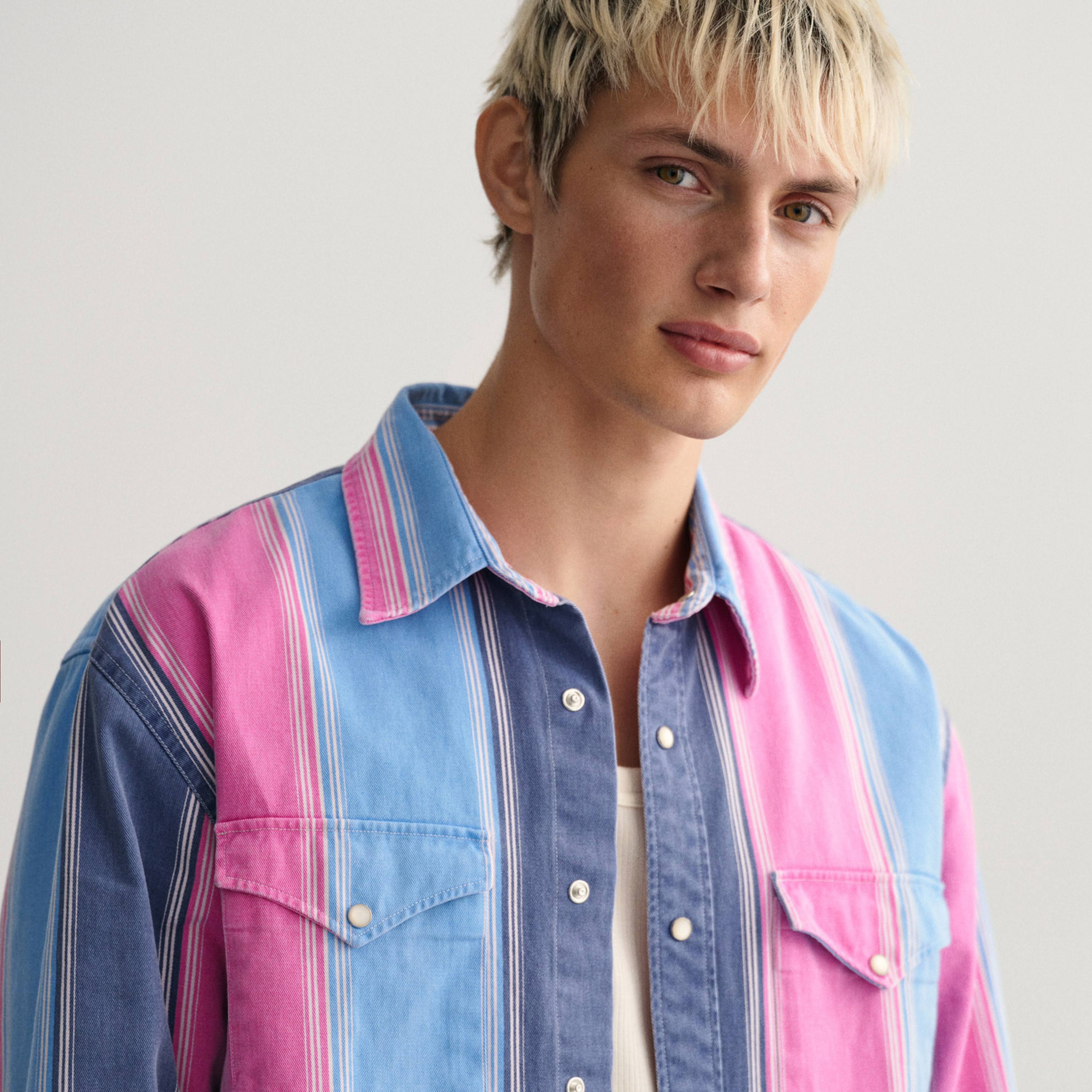 GANT Erkek Pembe Relaxed Fit Klasik Yaka Çizgili Gömlek