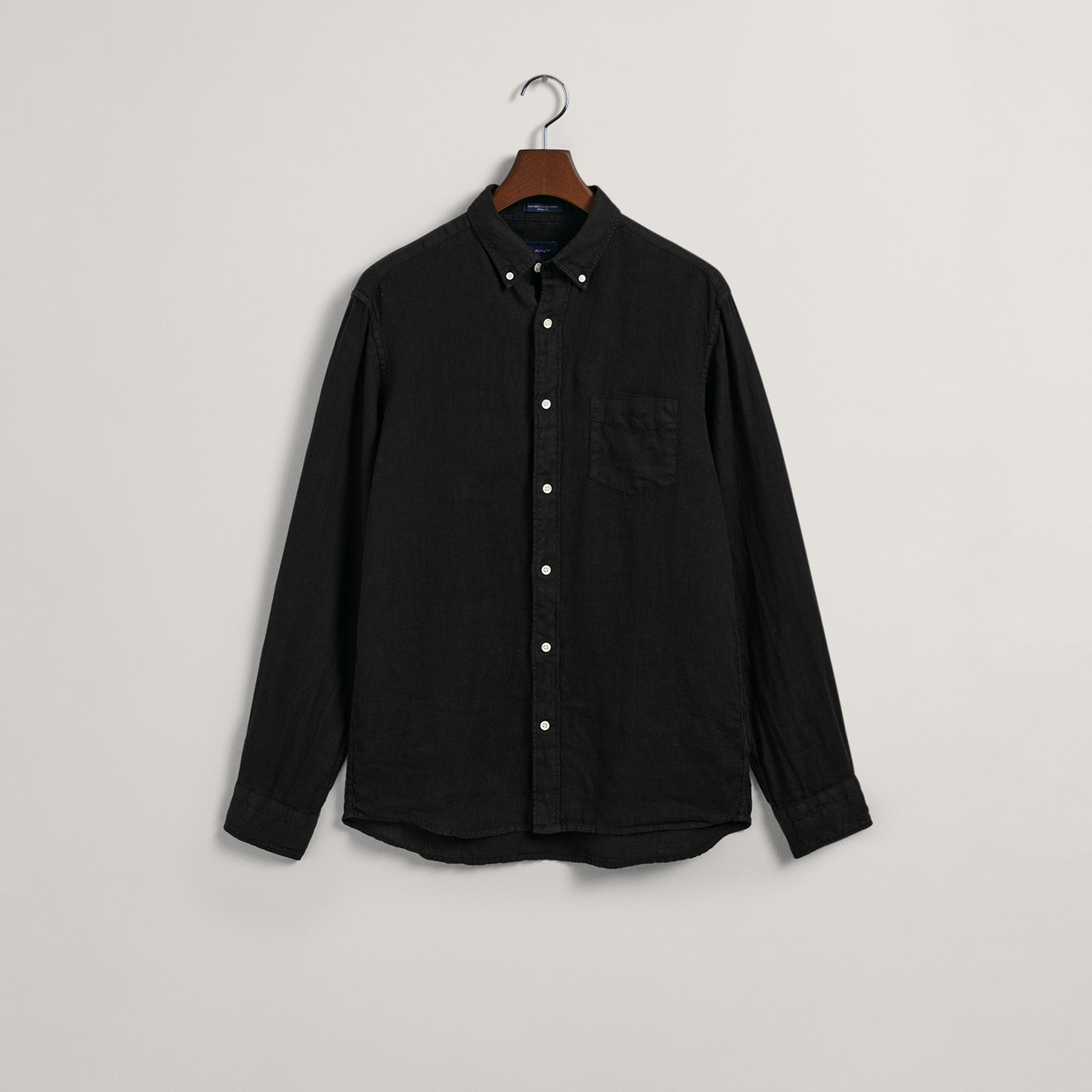 GANT Erkek Siyah Regular Fit Keten Gömlek