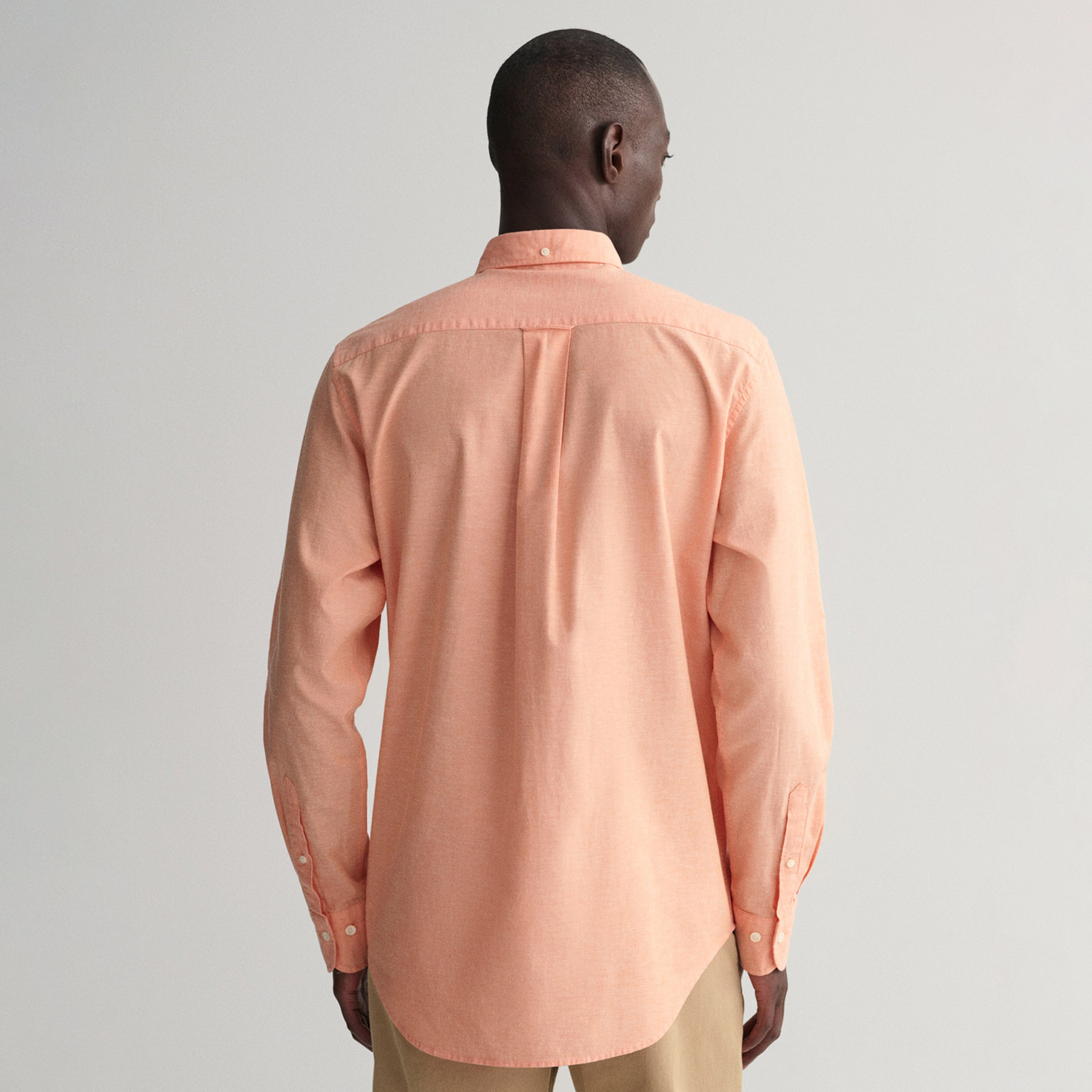 GANT Erkek Turuncu Regular Fit Keten Gömlek