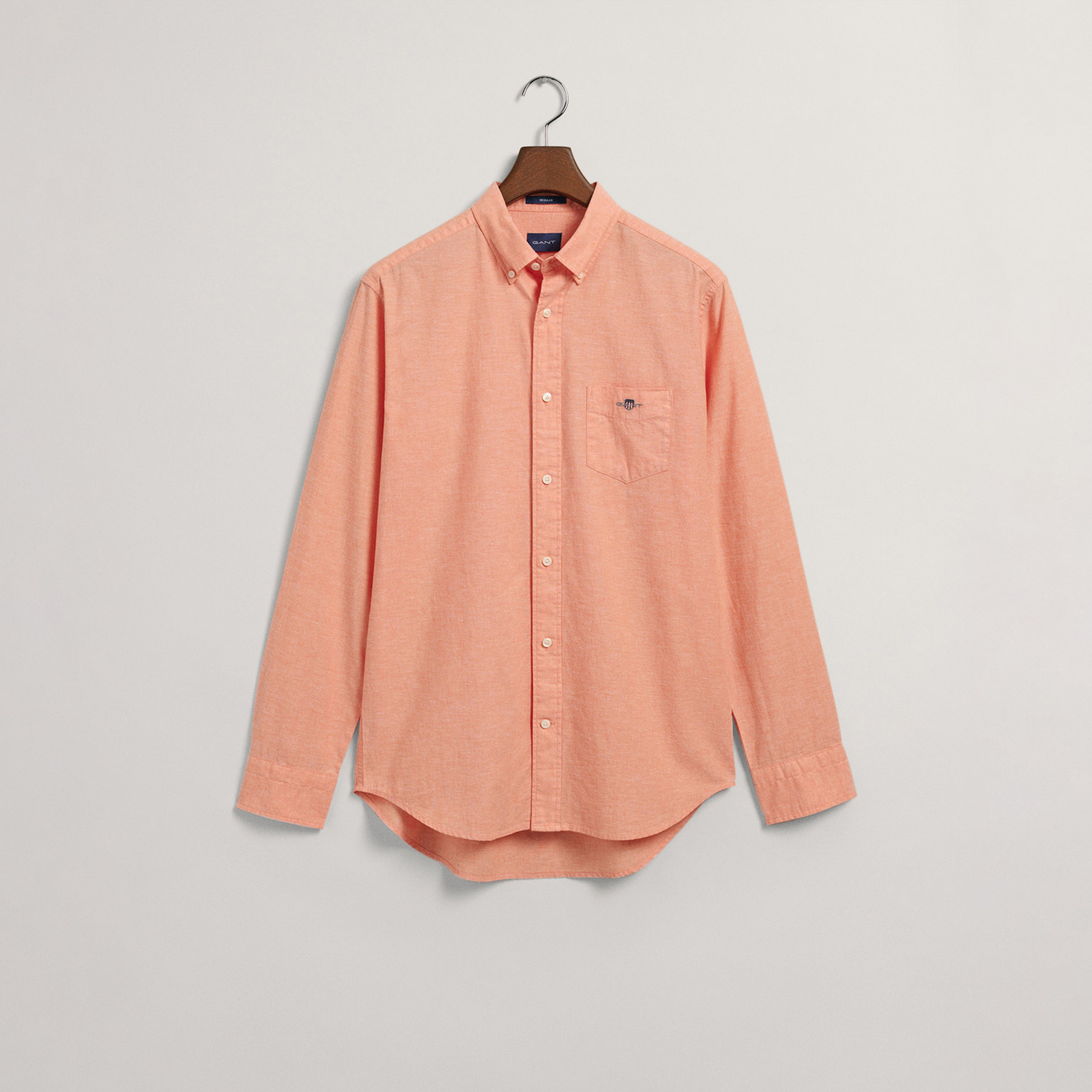 GANT Erkek Turuncu Regular Fit Keten Gömlek