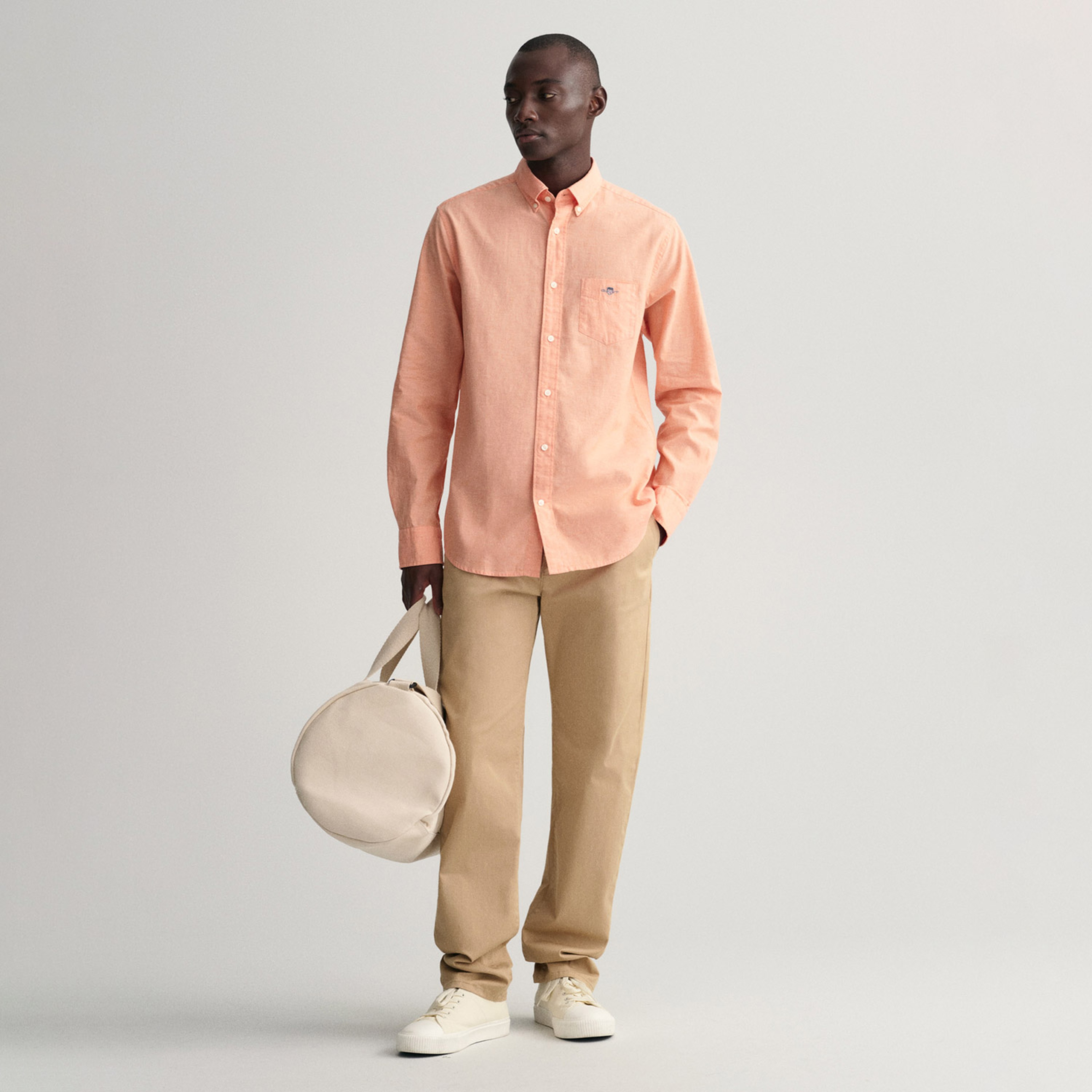 GANT Erkek Turuncu Regular Fit Keten Gömlek
