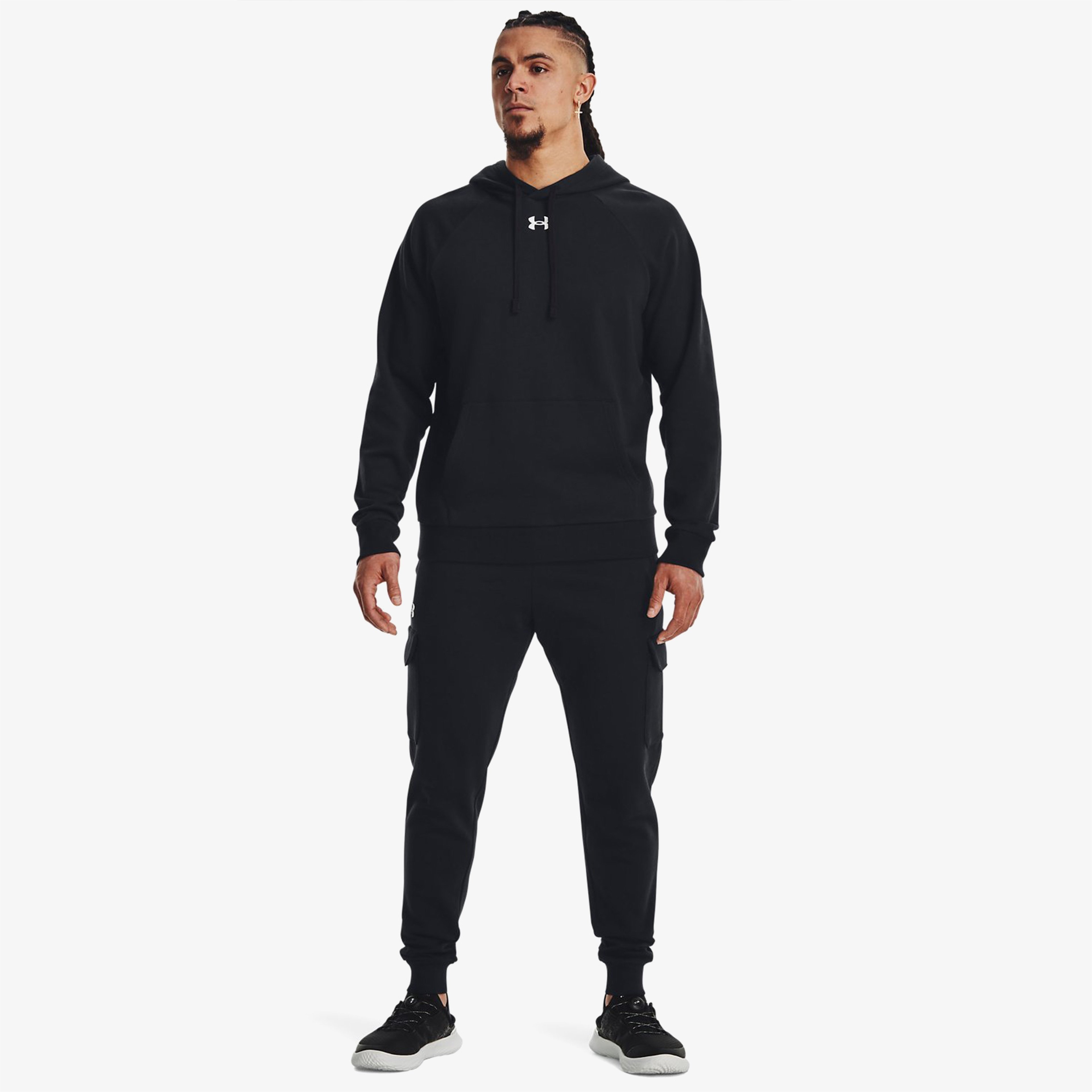 Under Armour Rival Fleece Cargo Jogger Erkek Siyah Günlük Eşofman Altı