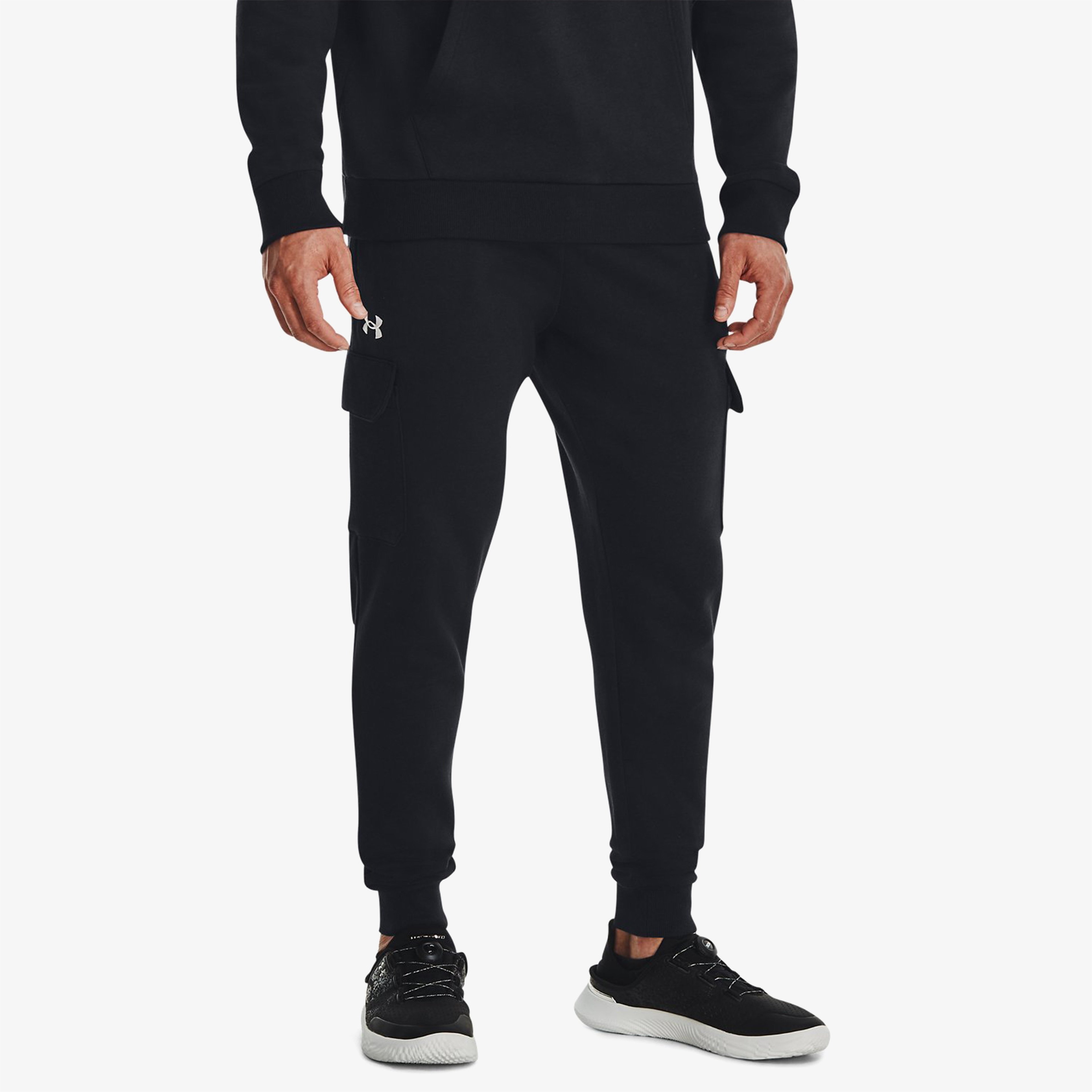 Under Armour Rival Fleece Cargo Jogger Erkek Siyah Günlük Eşofman Altı