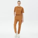 UNITED4 Kadın Kahverengi Crop T-Shirt