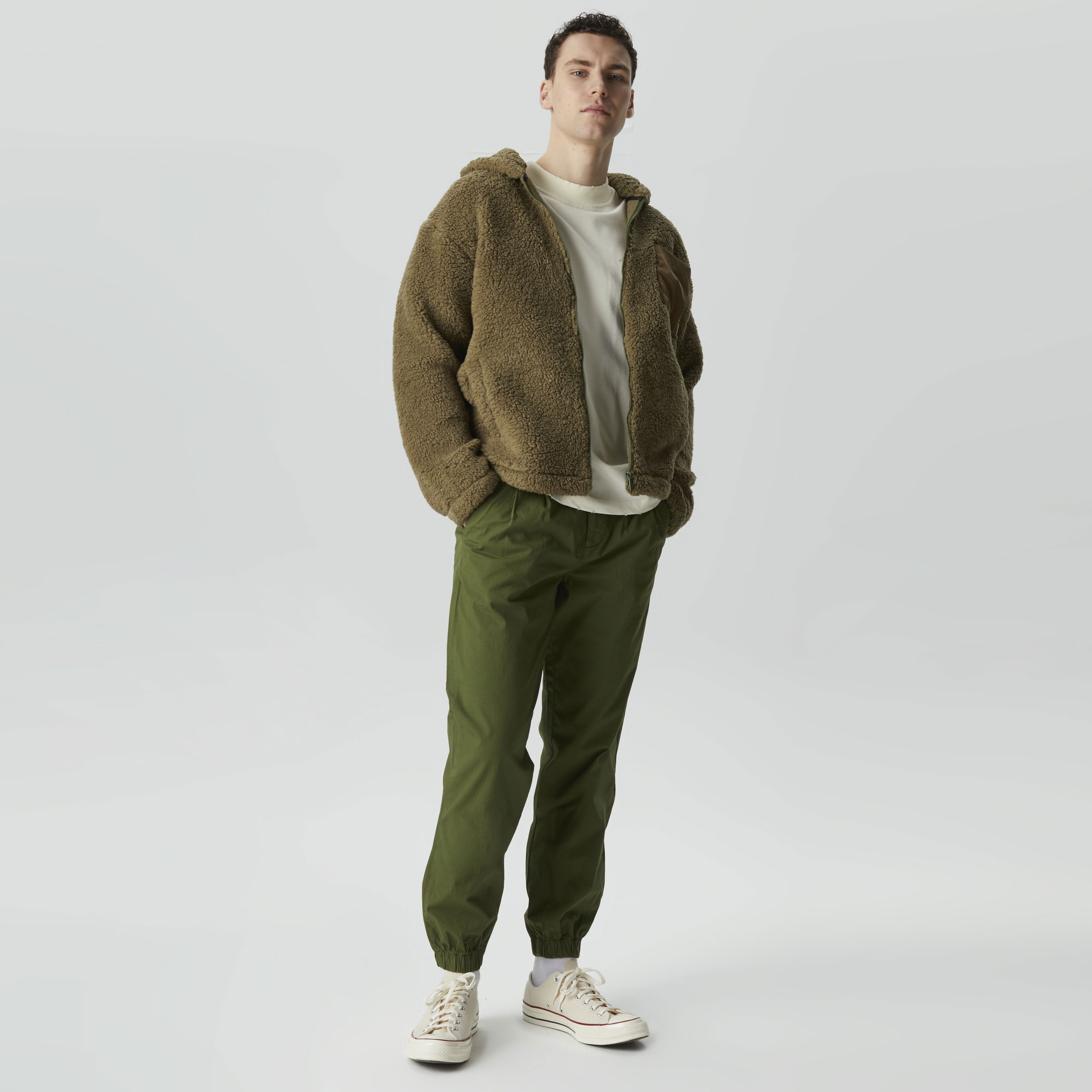 UNITED4 Classic Erkek Haki Hoodie