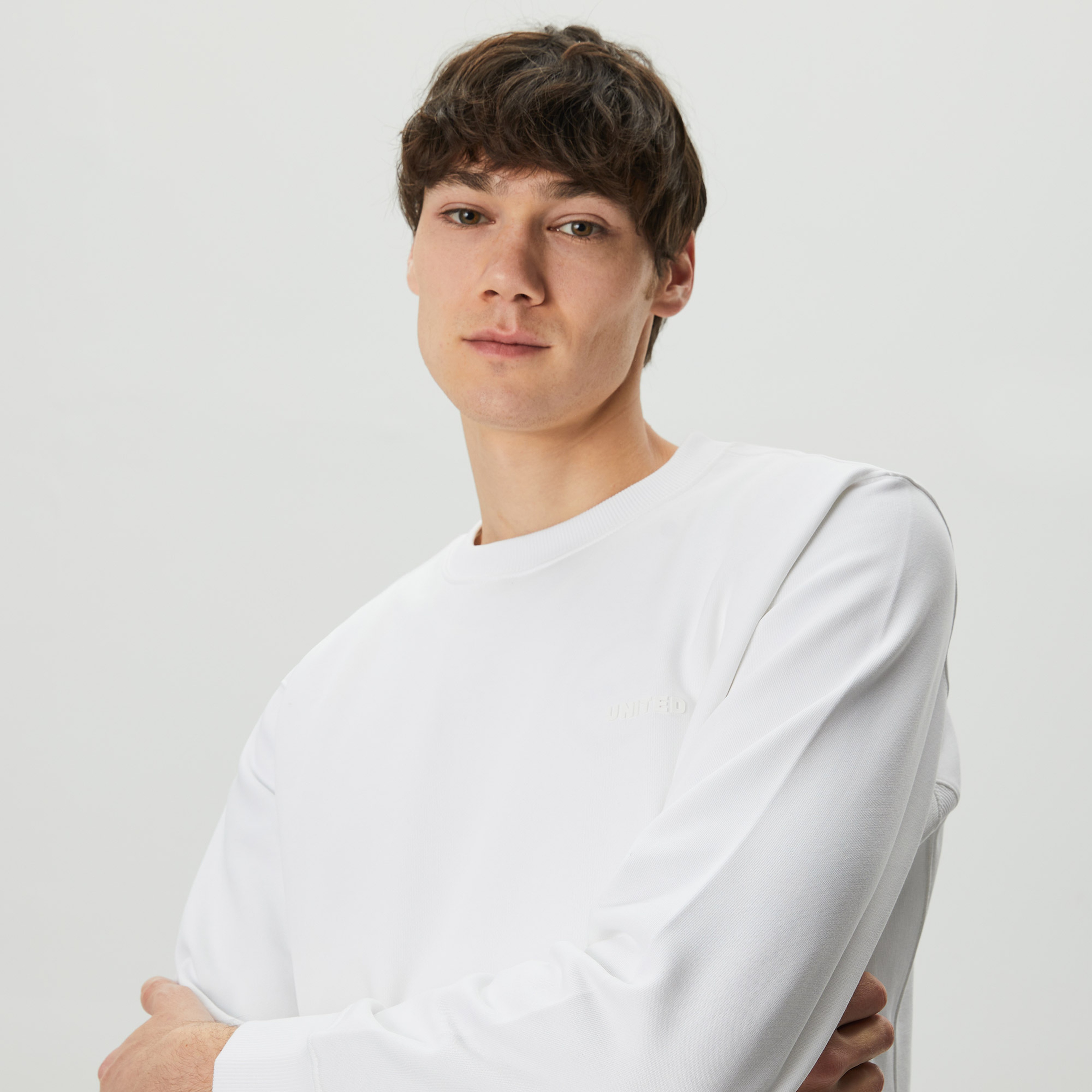 UNITED4 Erkek Beyaz Sweatshirt