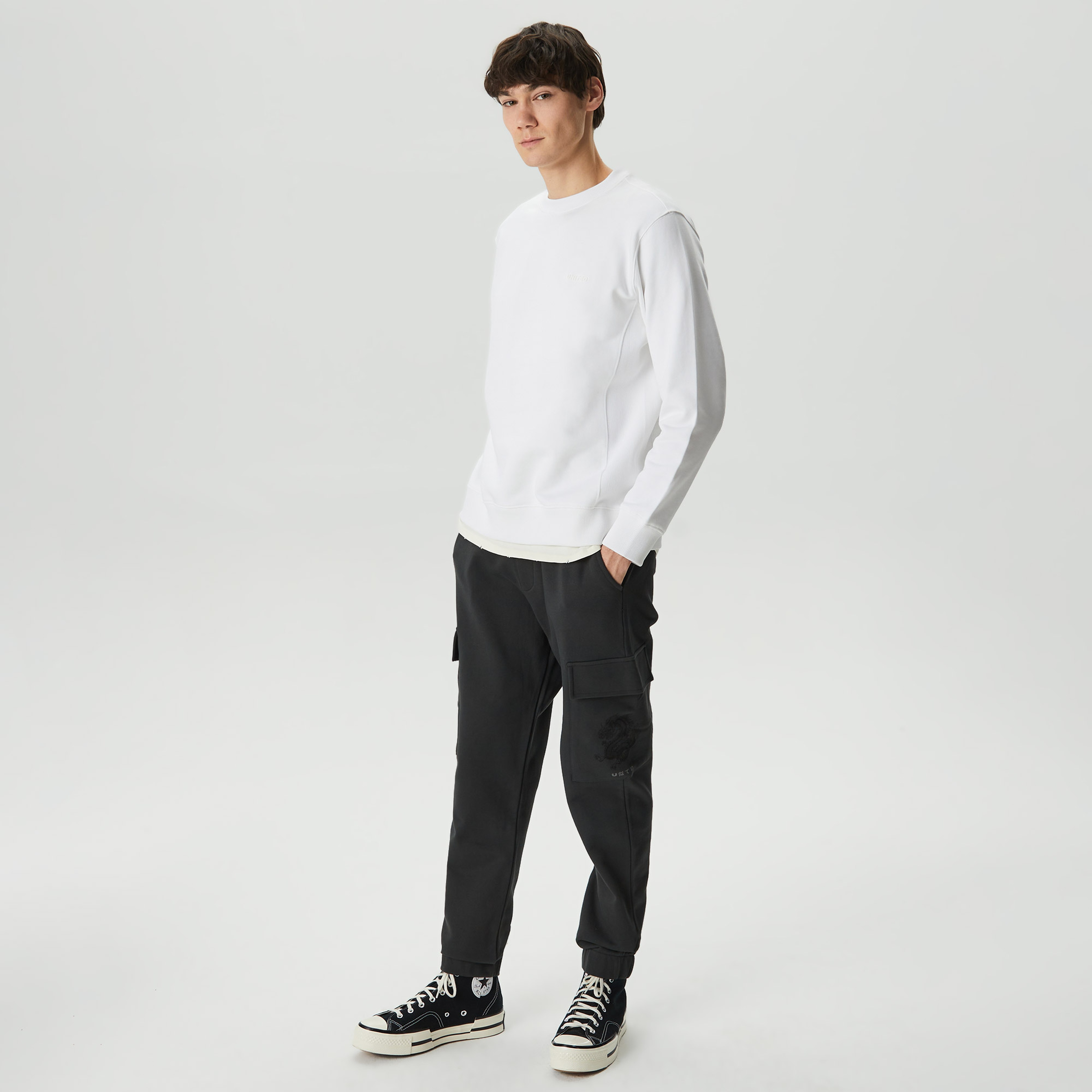 UNITED4 Erkek Beyaz Sweatshirt