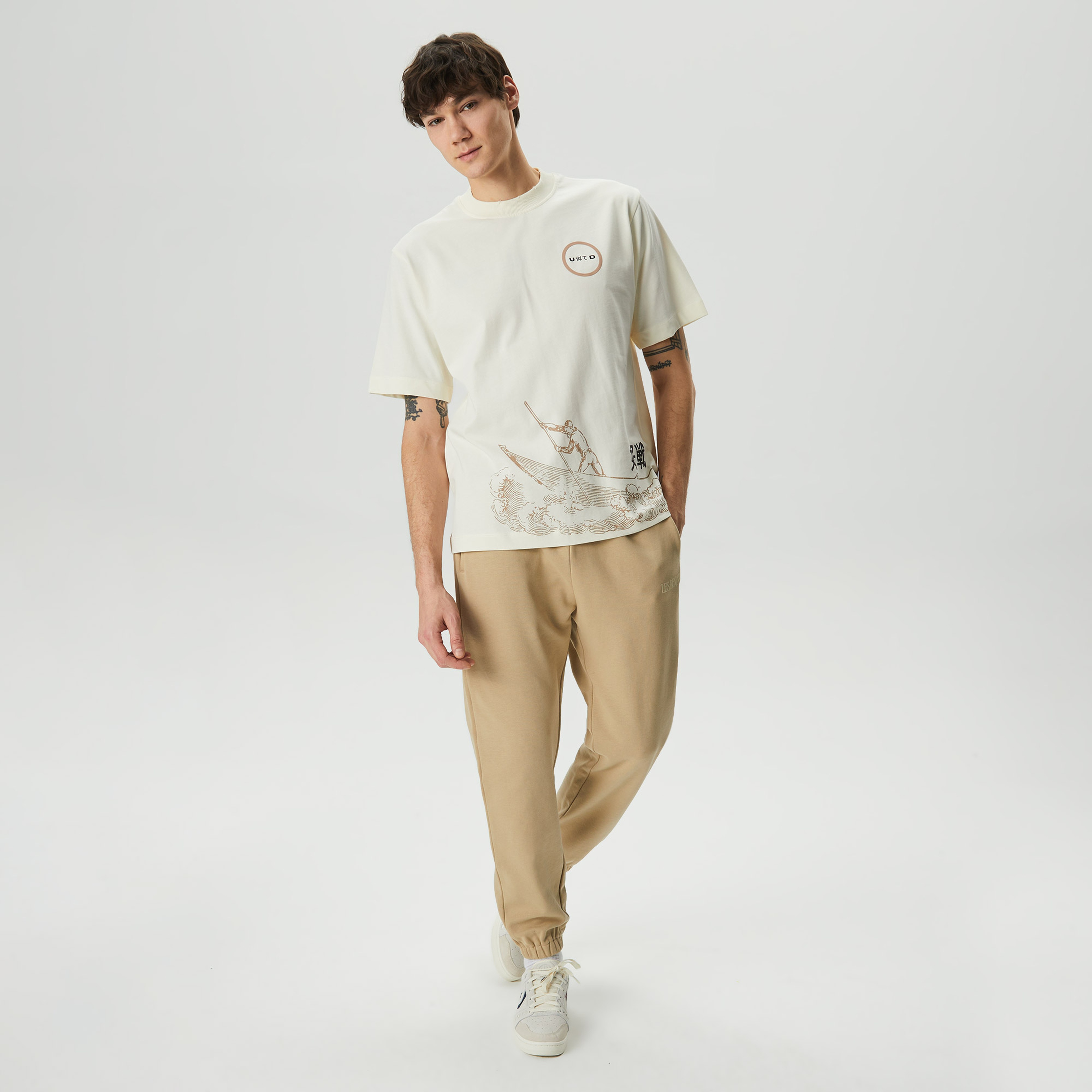 UNITED4 Erkek Beyaz T-Shirt