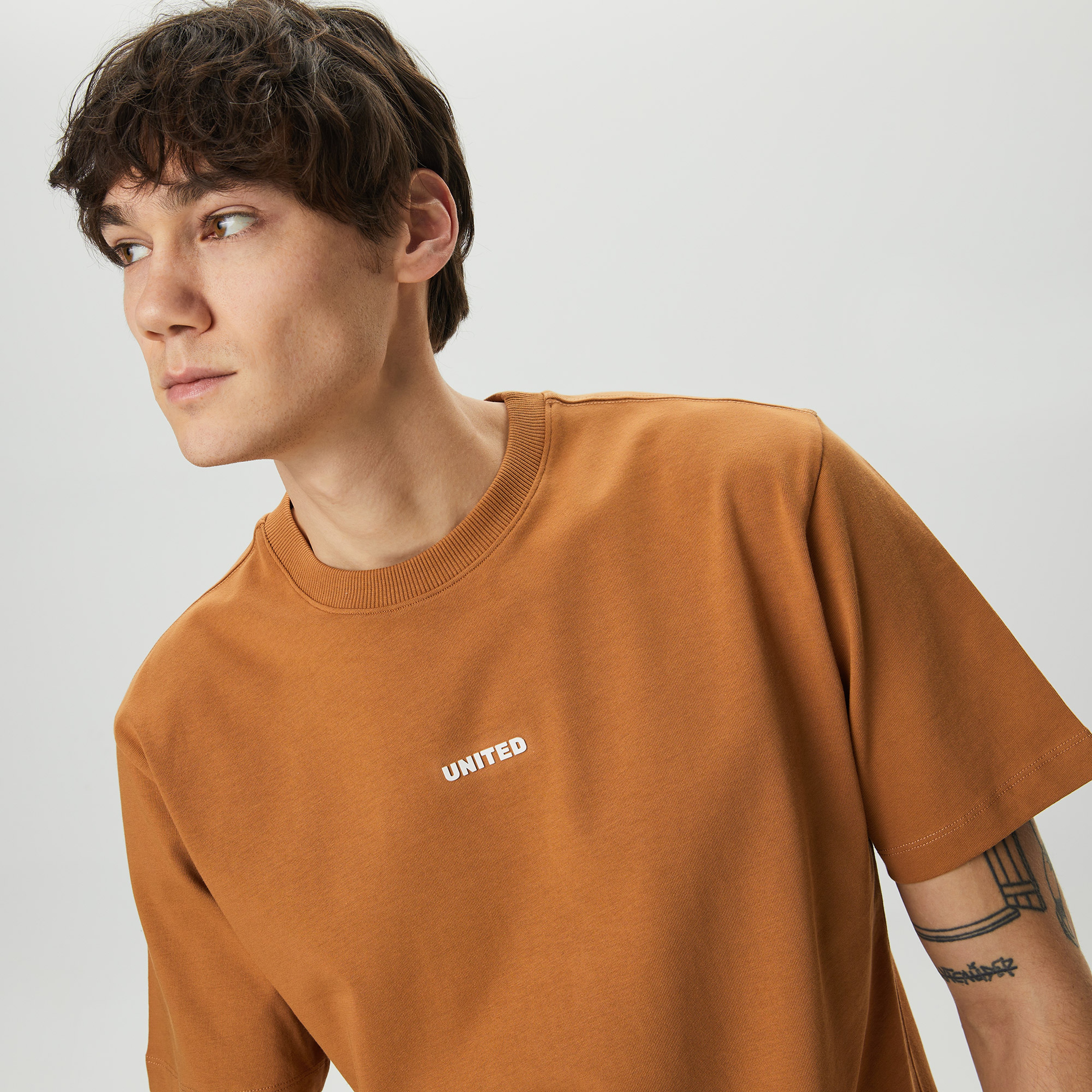 UNITED4 Erkek Kahverengi T-Shirt