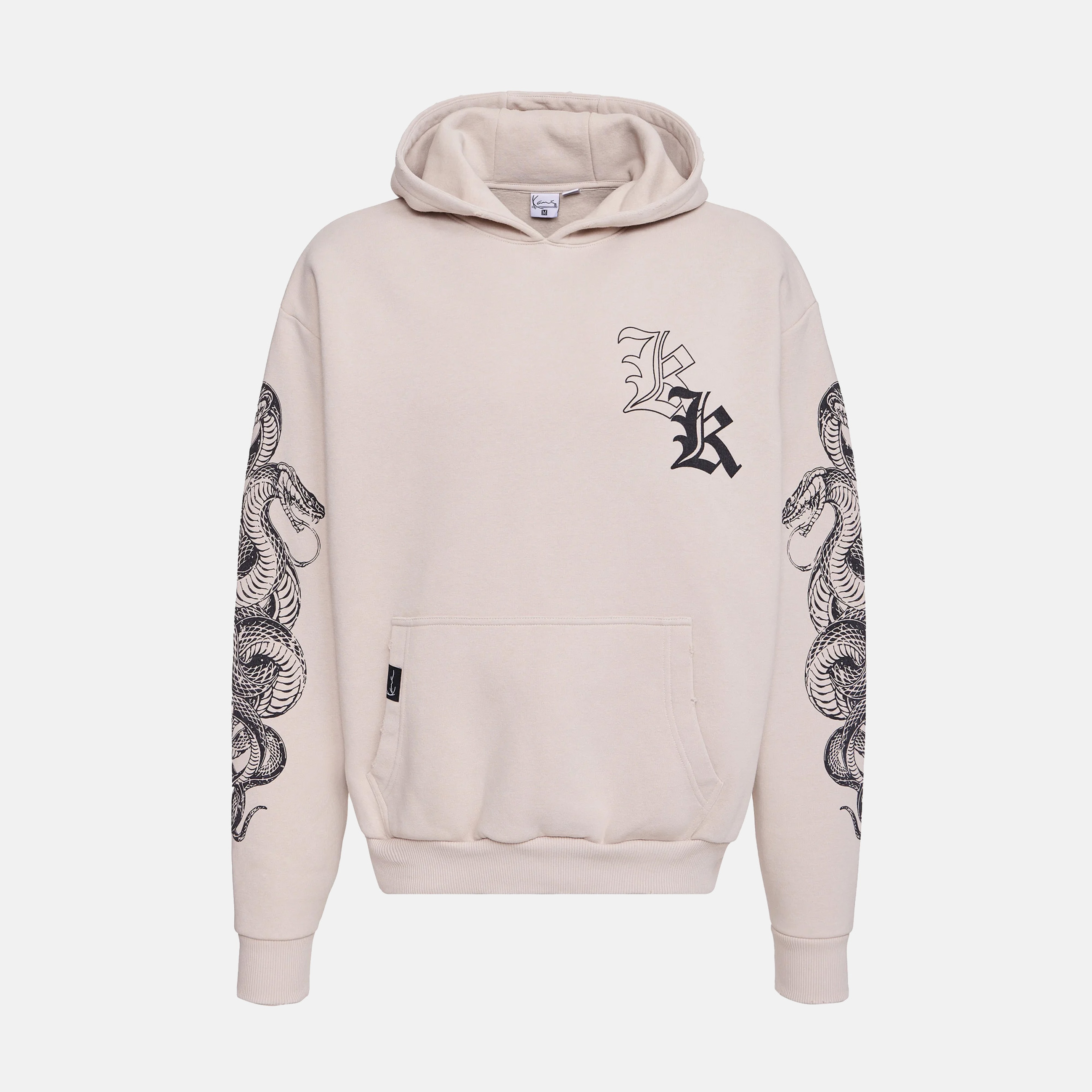 Karl Kani Woven Signature OS Washed Print Erkek Krem Hoodie
