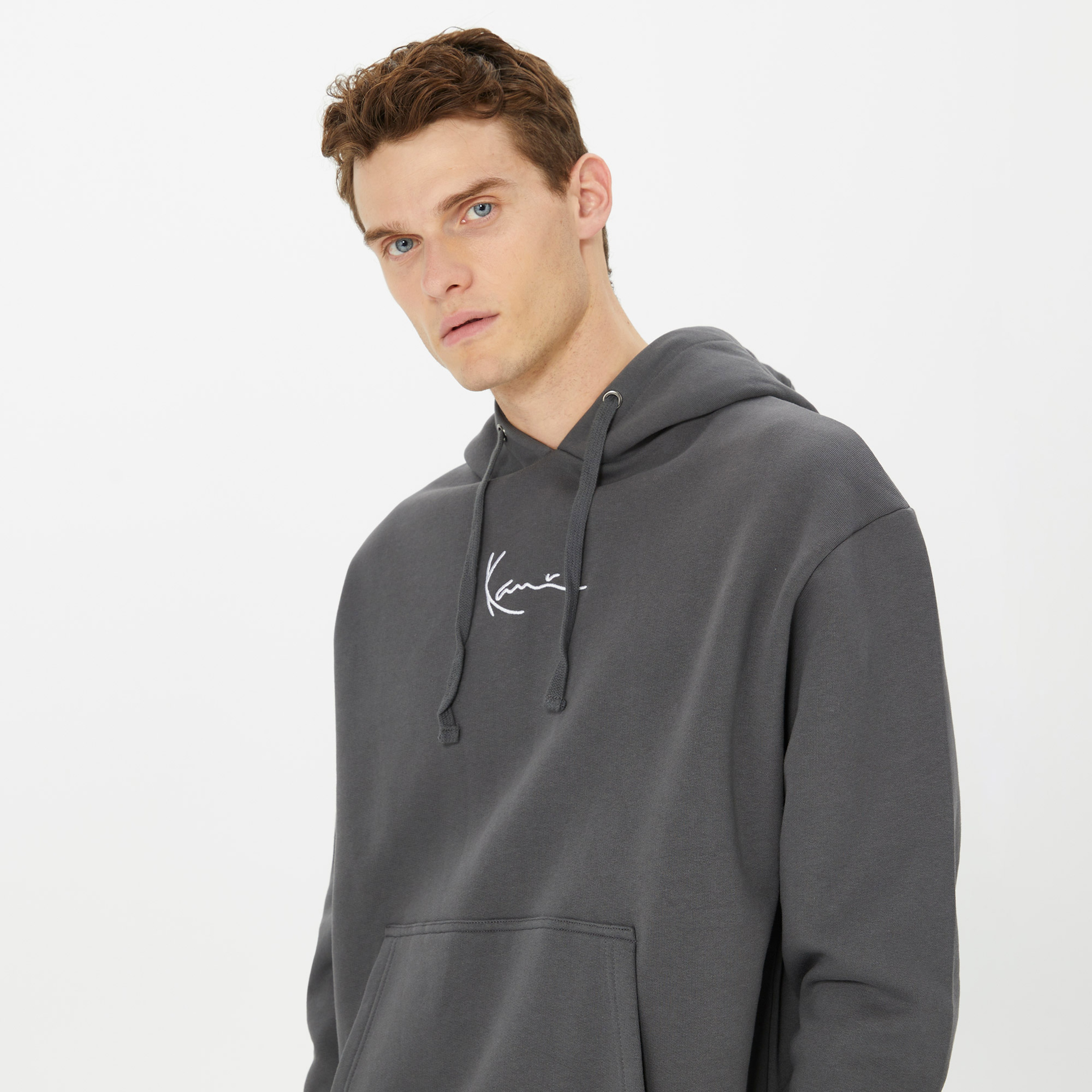 Karl Kani Small Signature Block Erkek Gri Hoodie