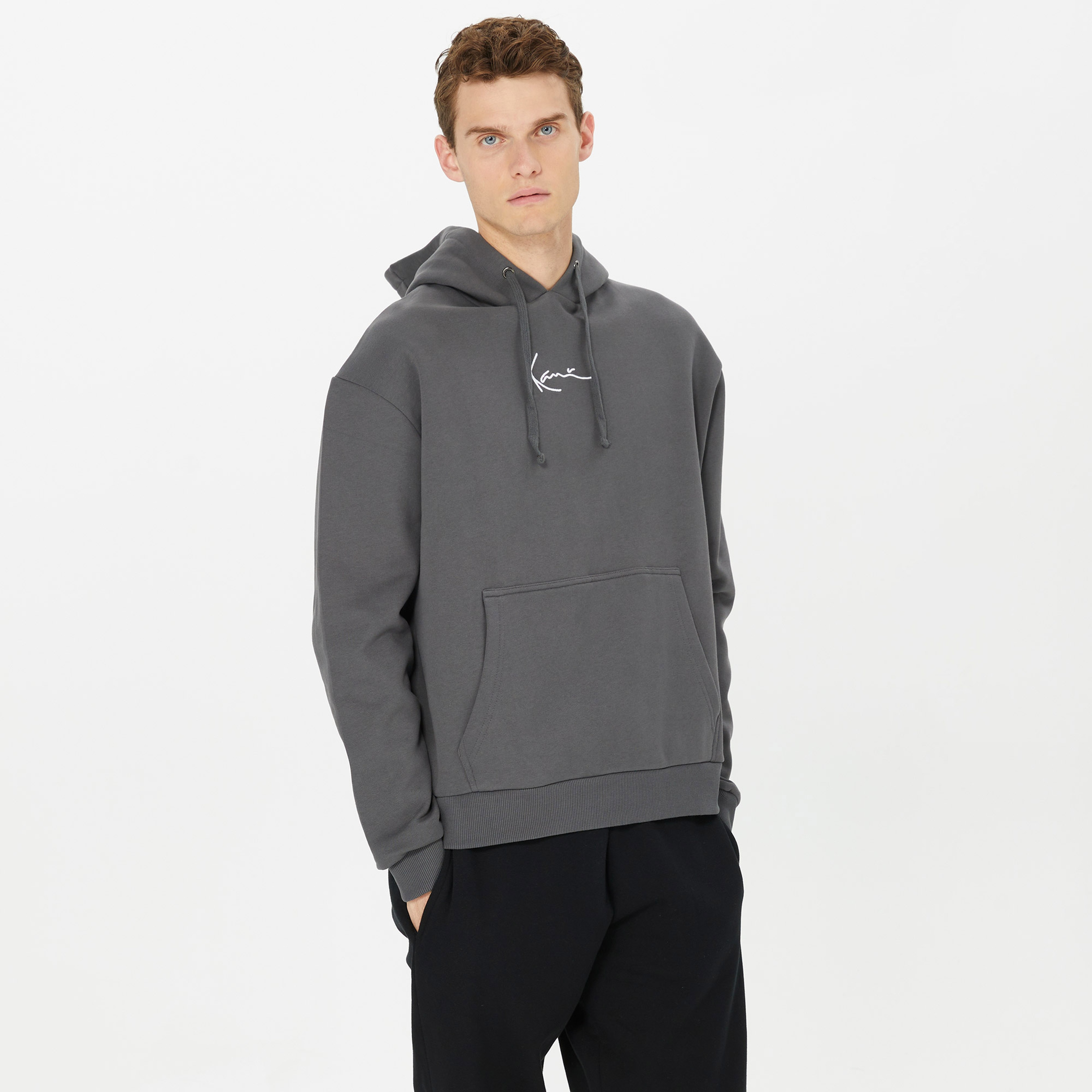 Karl Kani Small Signature Block Erkek Gri Hoodie