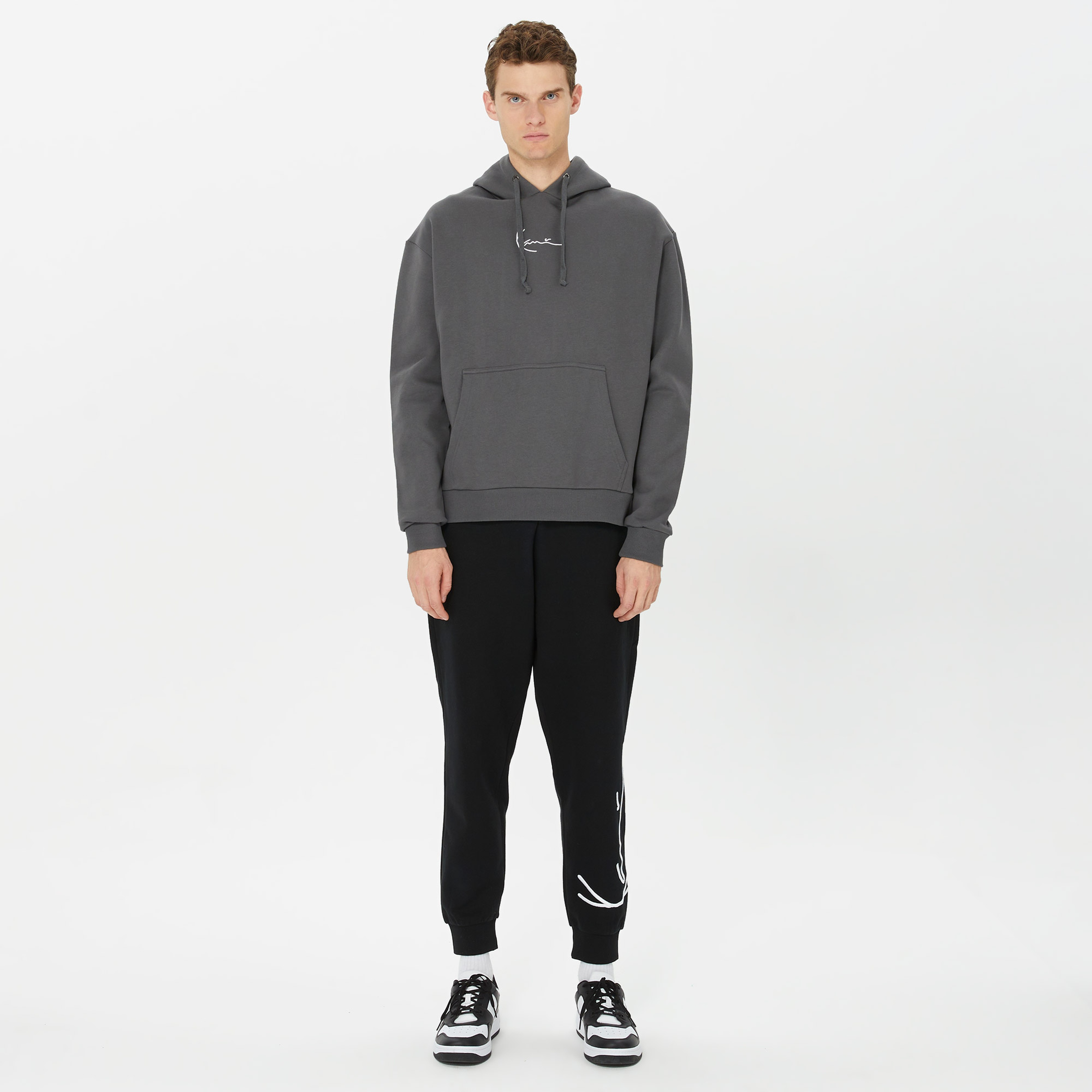 Karl Kani Small Signature Block Erkek Gri Hoodie