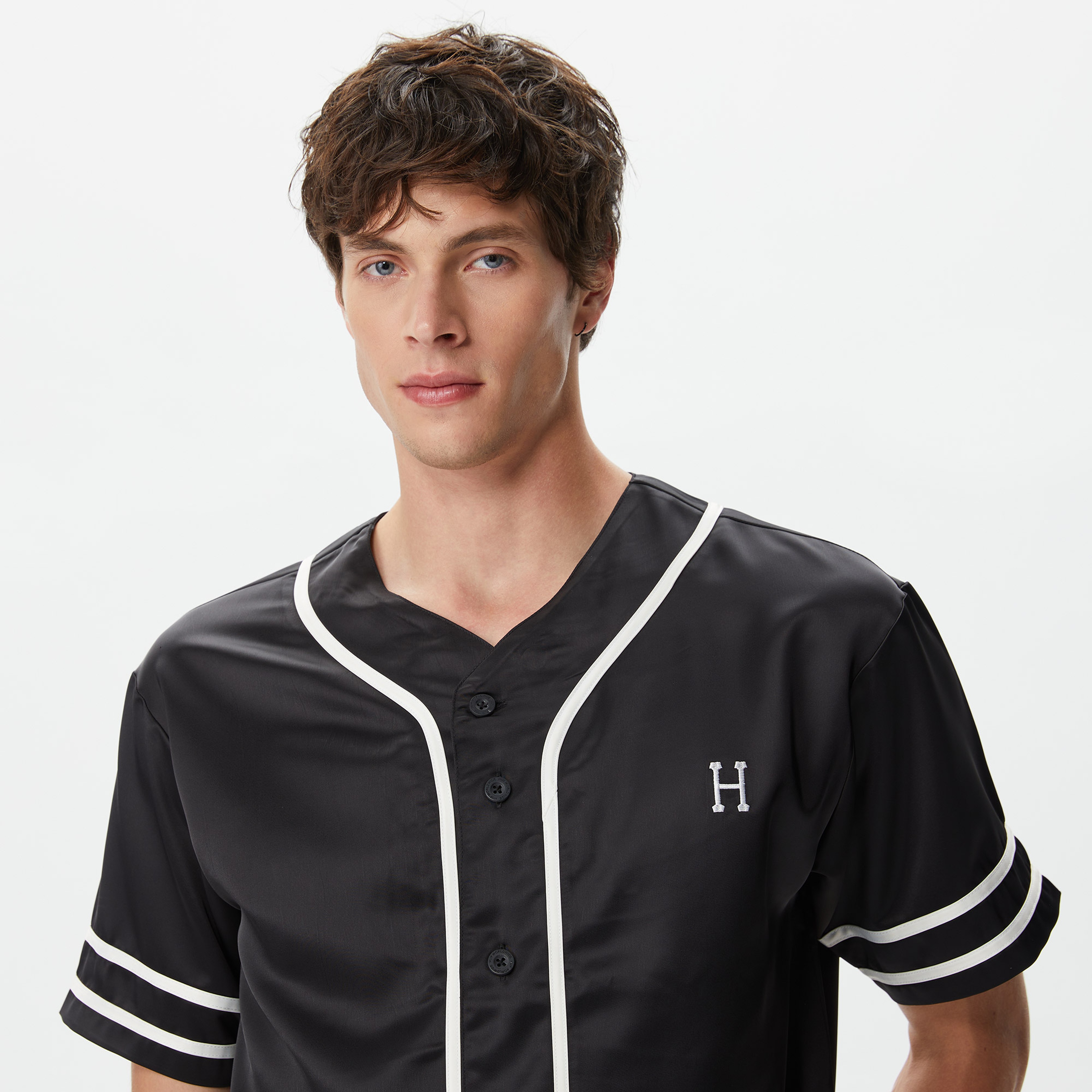 Huf Community Hand Baseball Erkek Siyah Gömlek