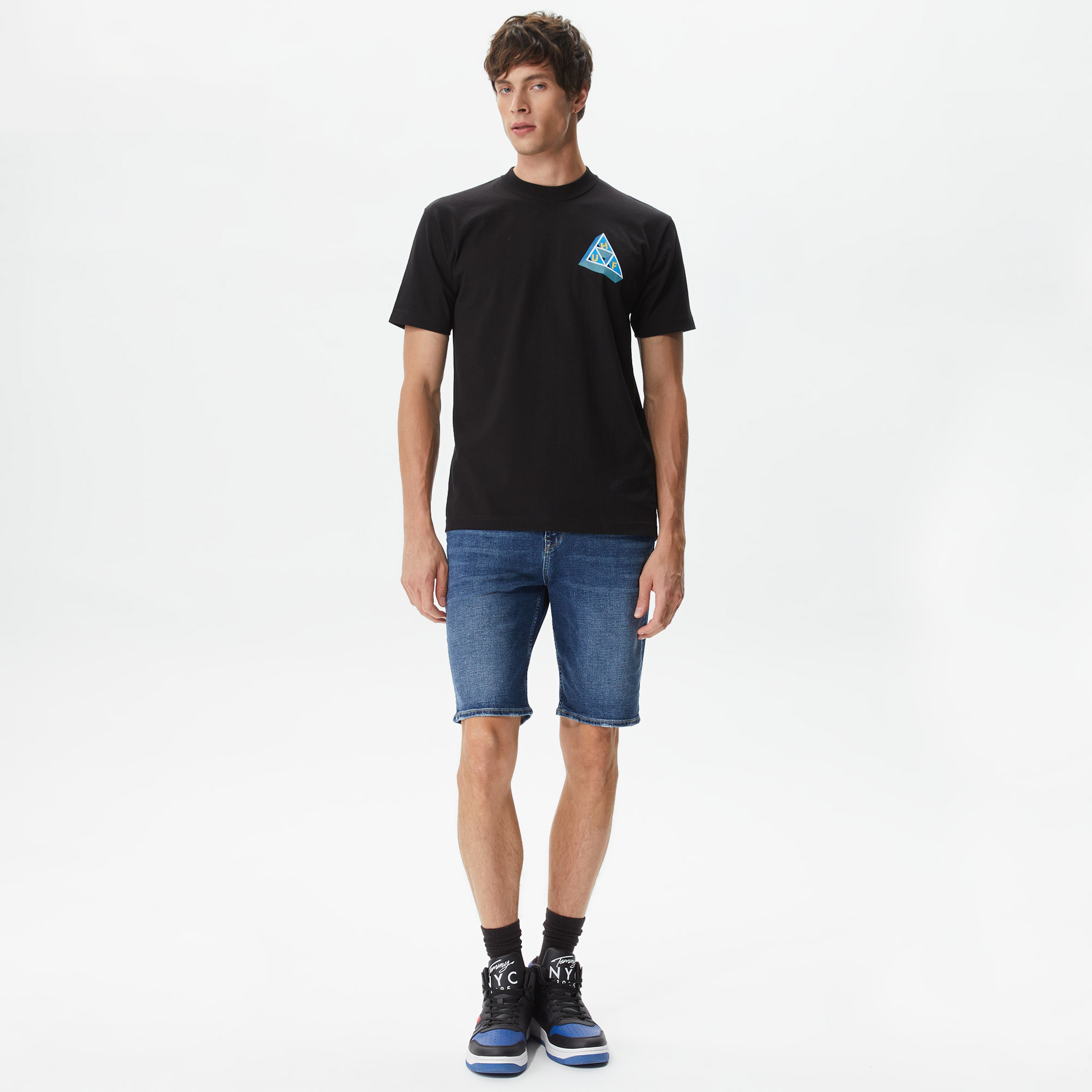 Huf Based Triple Triangle Erkek Siyah T-Shirt