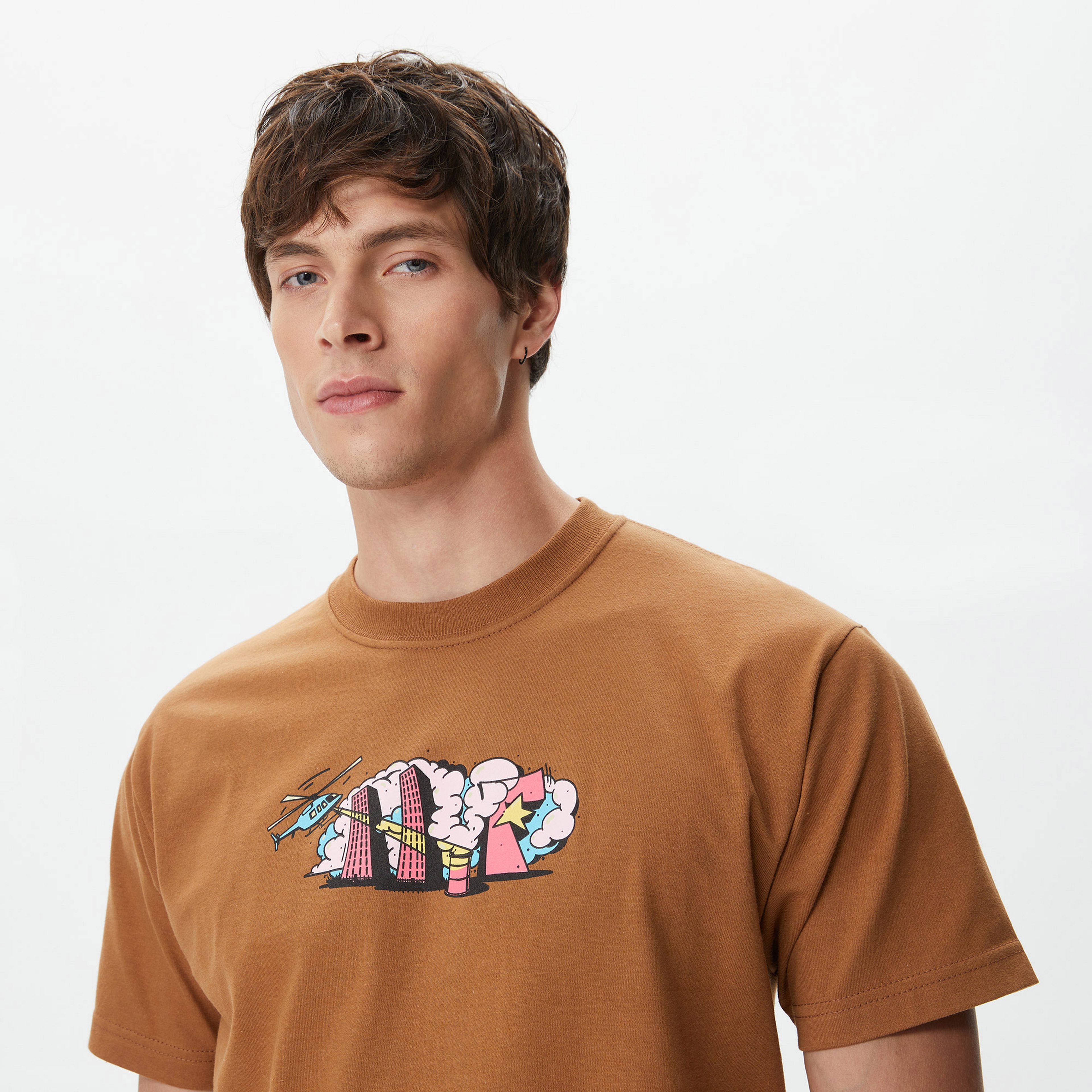 Huf Street Level Erkek Kahverengi T-Shirt