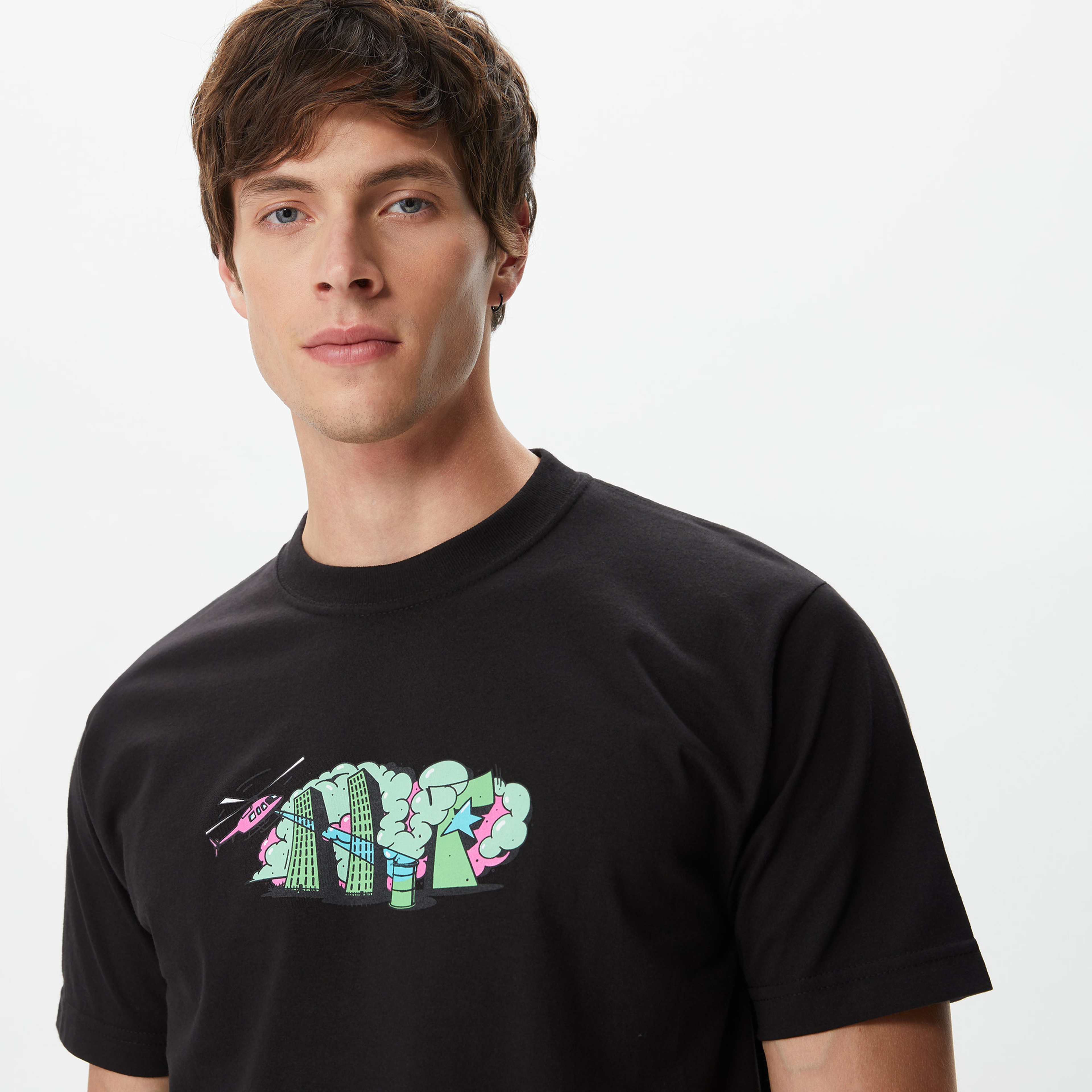 Huf Street Level Erkek Siyah T-Shirt