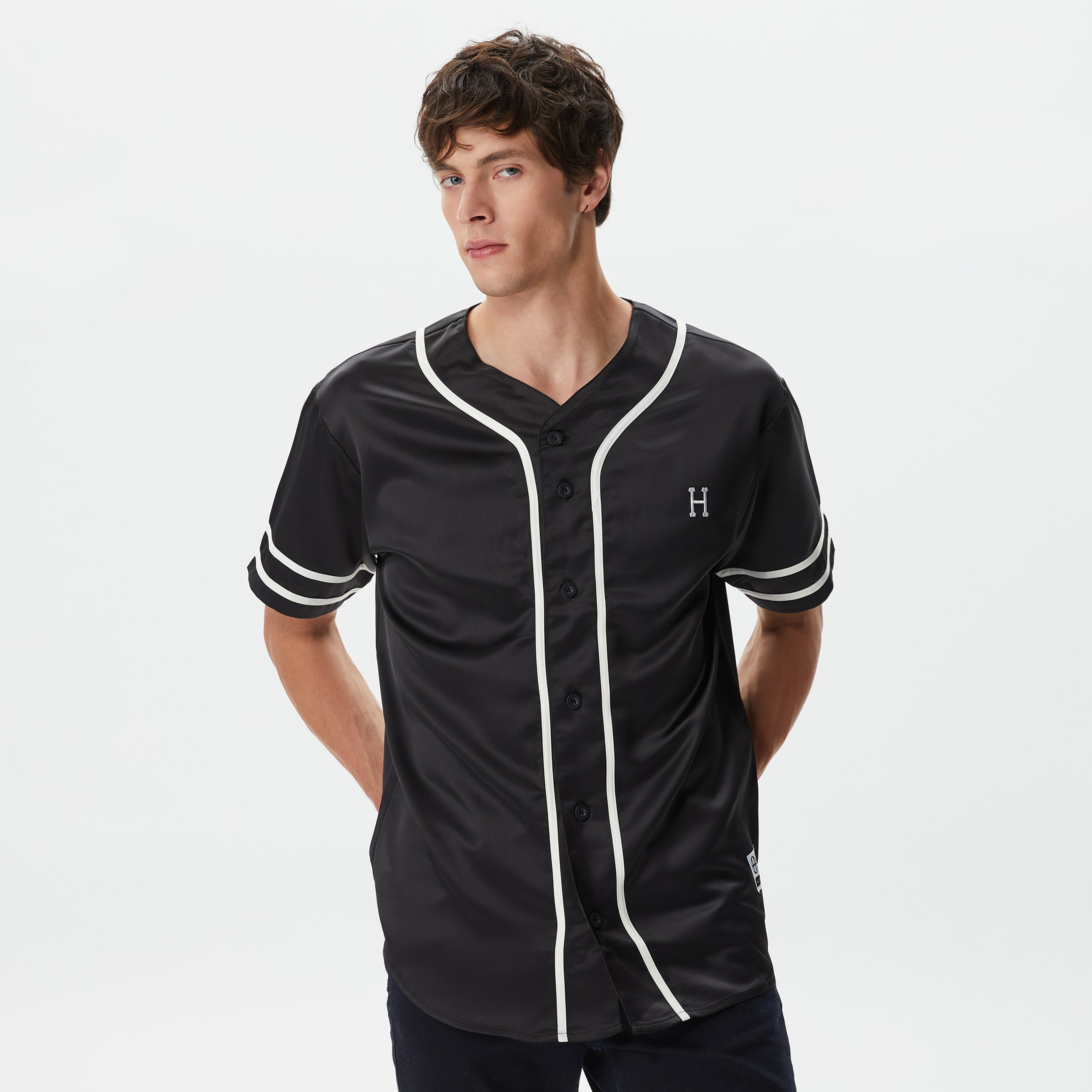 Huf Community Hand Baseball Erkek Siyah Gömlek