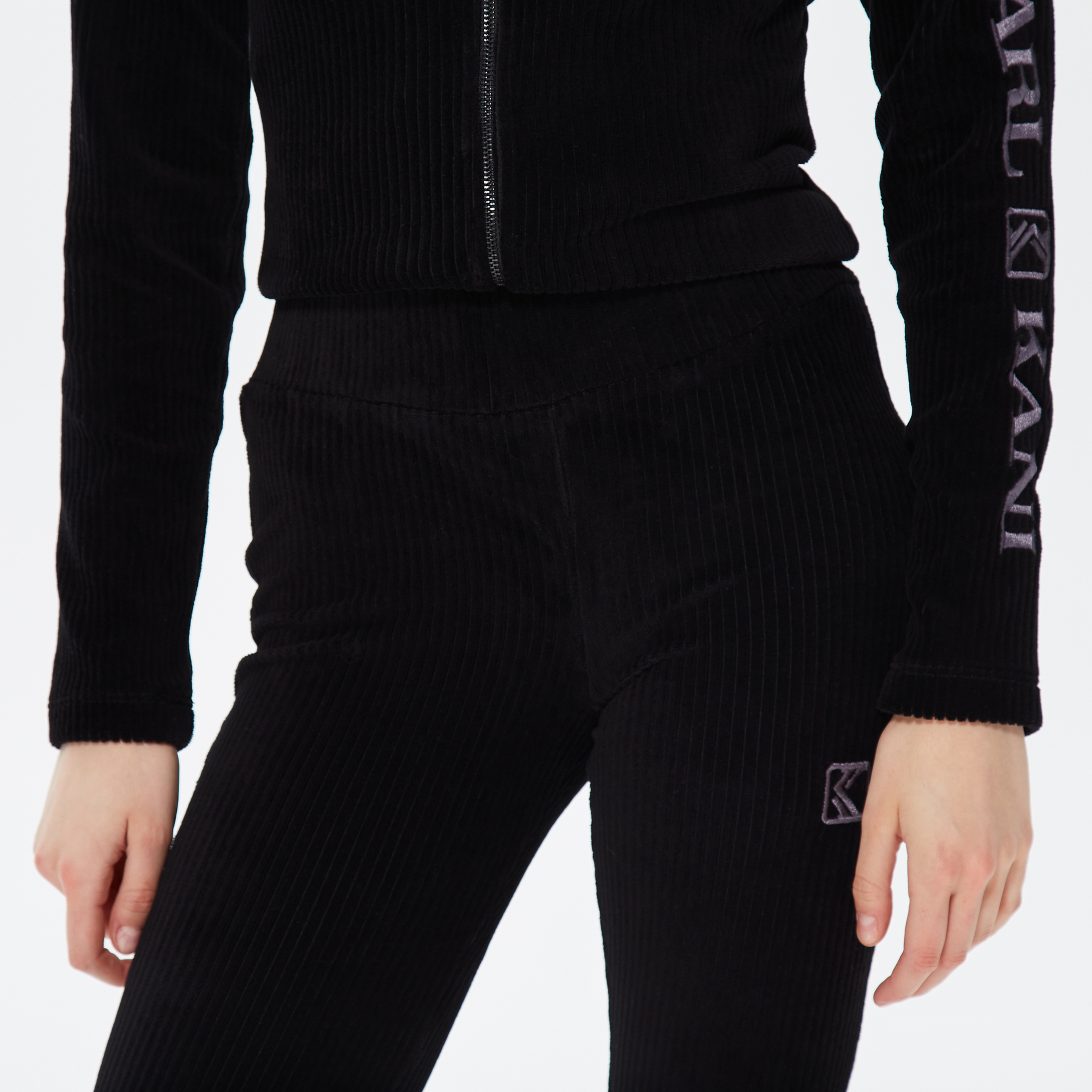 Karl Kani Corduroy Slit Flared Kadın Siyah Pantolon