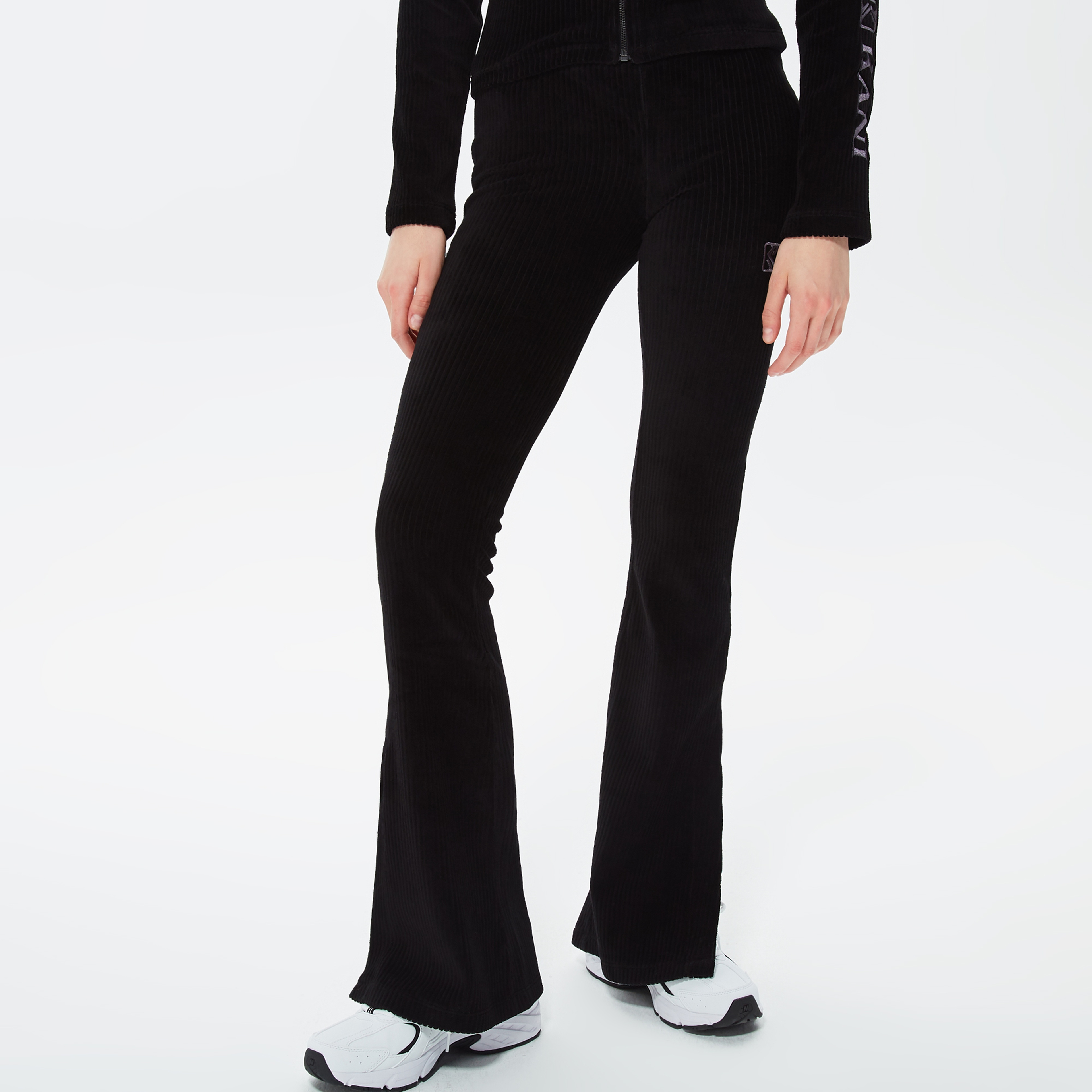 Karl Kani Corduroy Slit Flared Kadın Siyah Pantolon